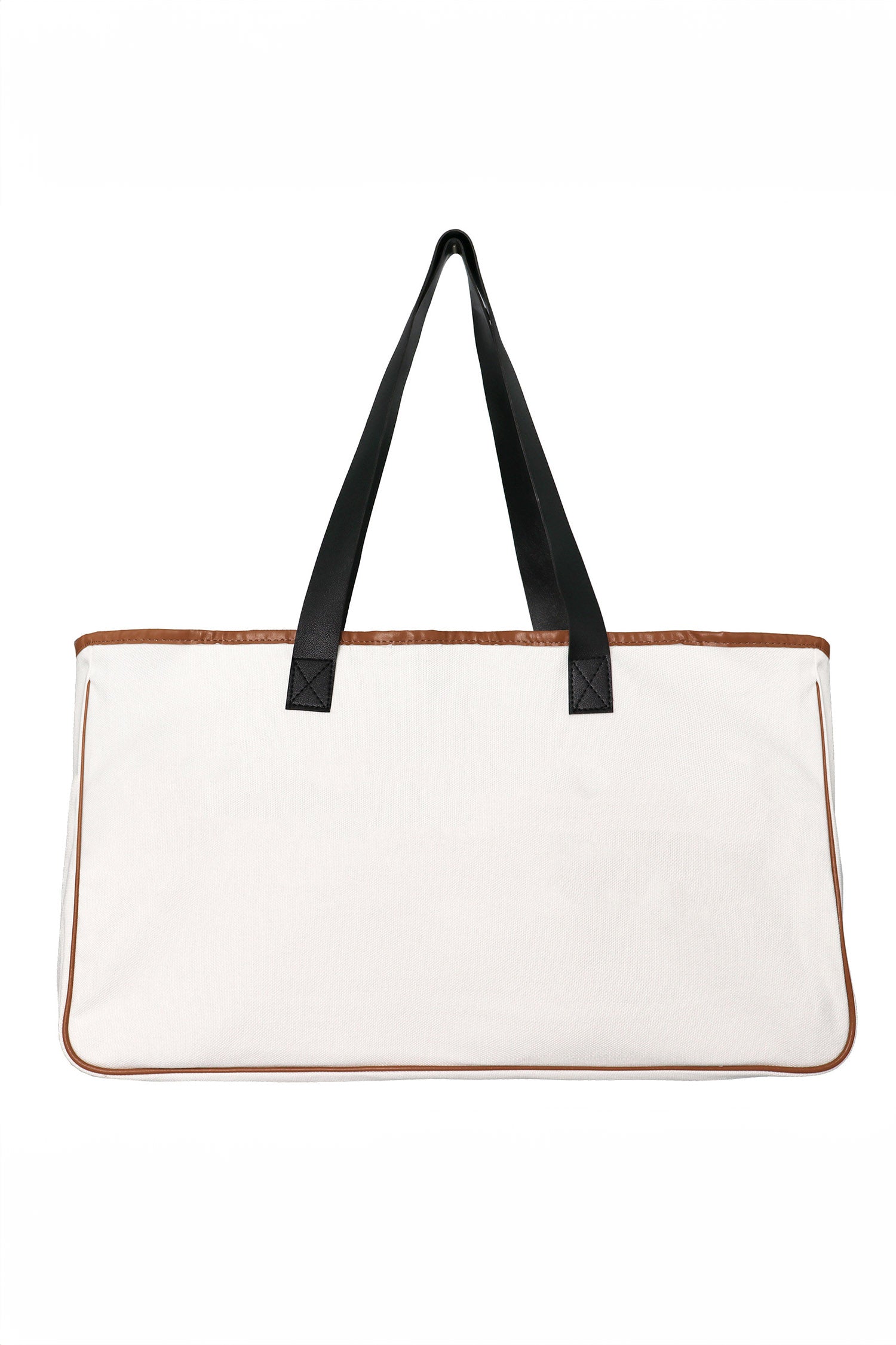 White Weekend Vibes Print Summer Travel Canvas Tote Bag