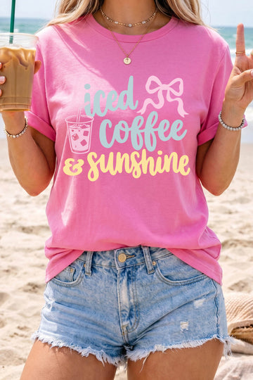 Sachet Pink Iced Coffee & Sunshine Summer Vacation Graphic Tee