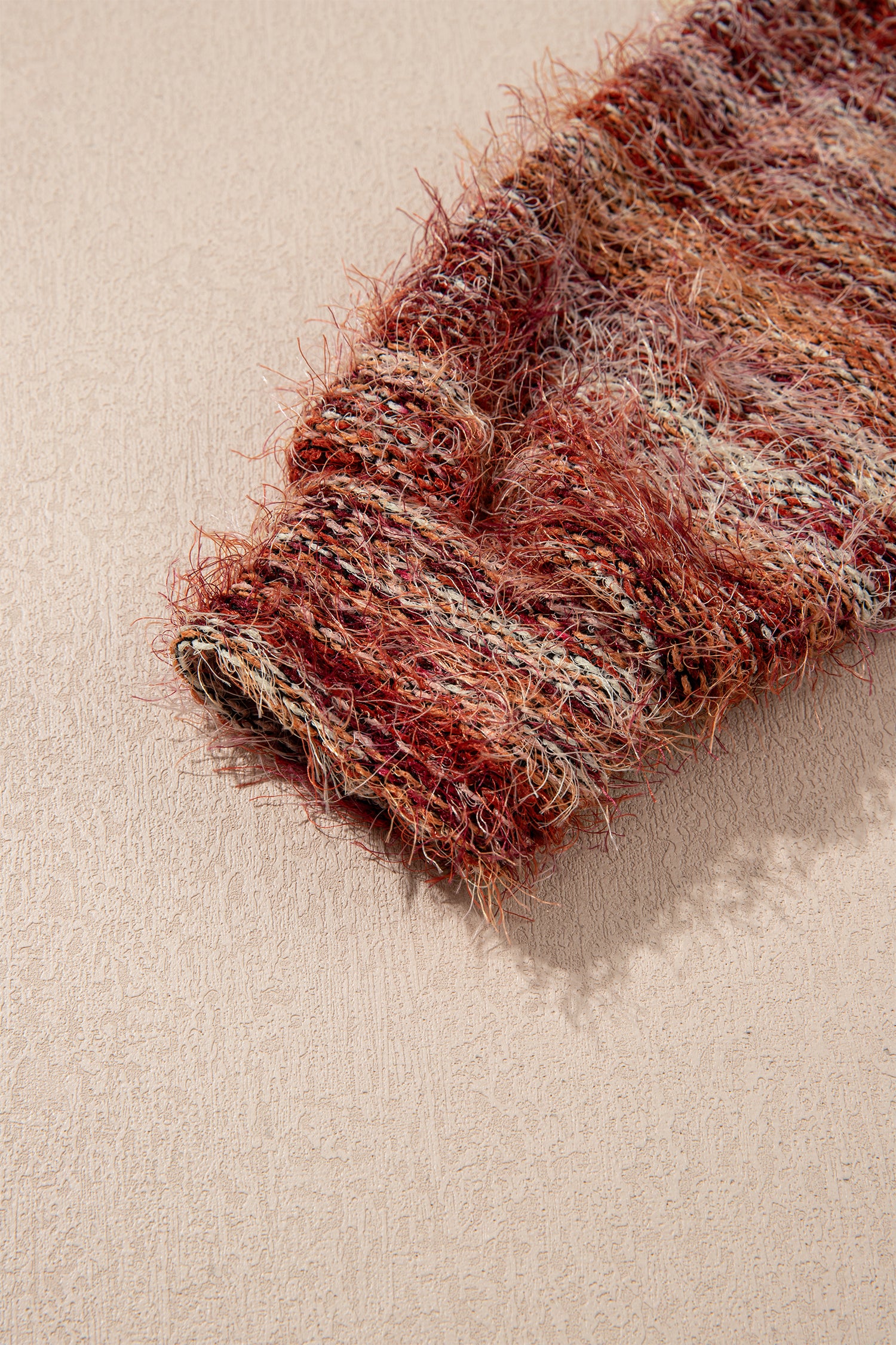 Tawny Fuzzy Striped Button Front Cardigan Sweater