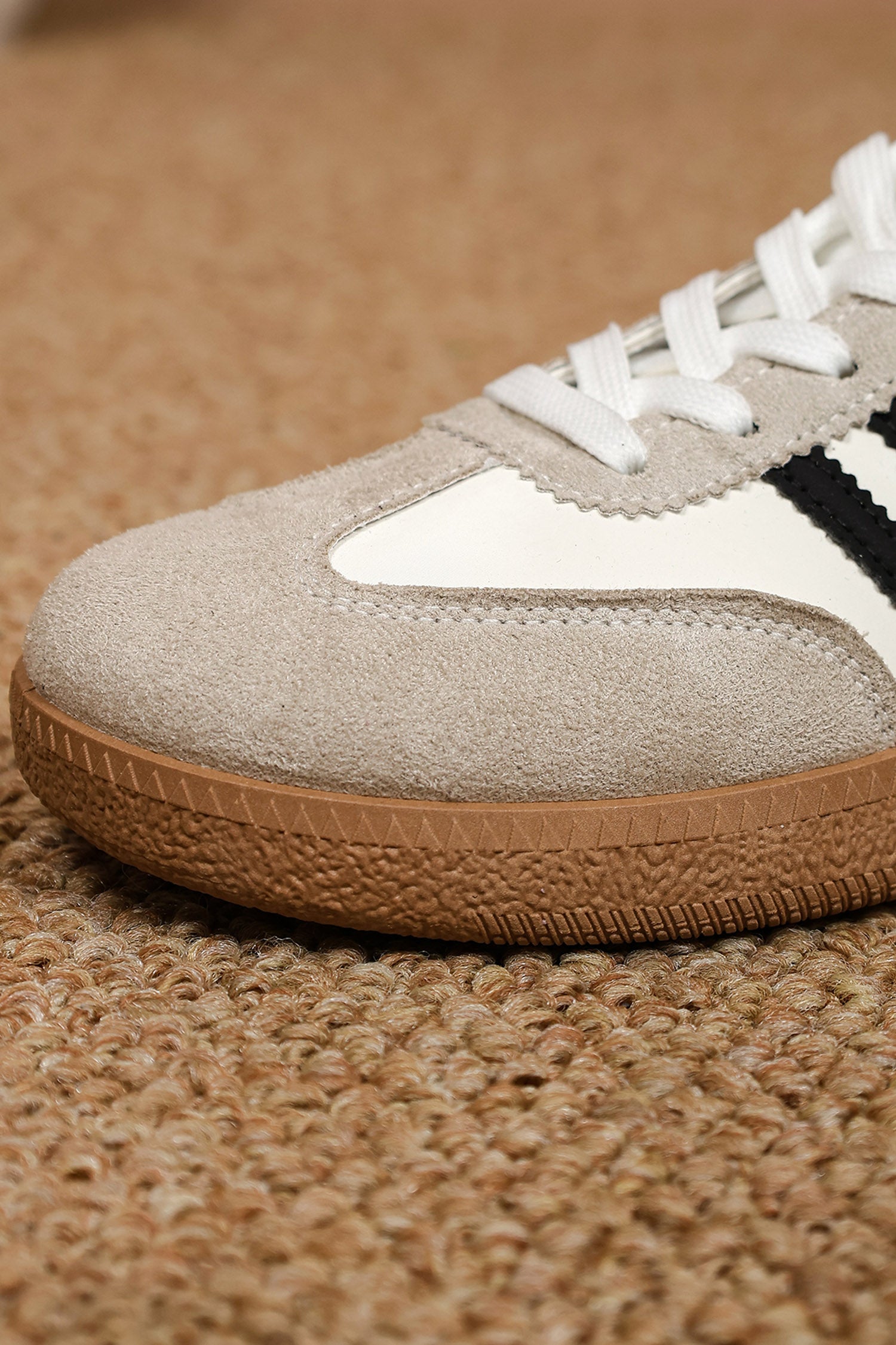White PU Leather Color Block Varsity Lace Up Flat Shoes