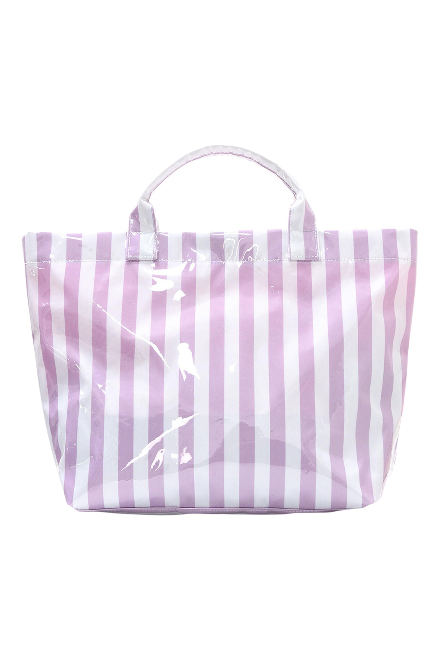 Wisteria Glossy Striped Vinyl Large Tote Bag