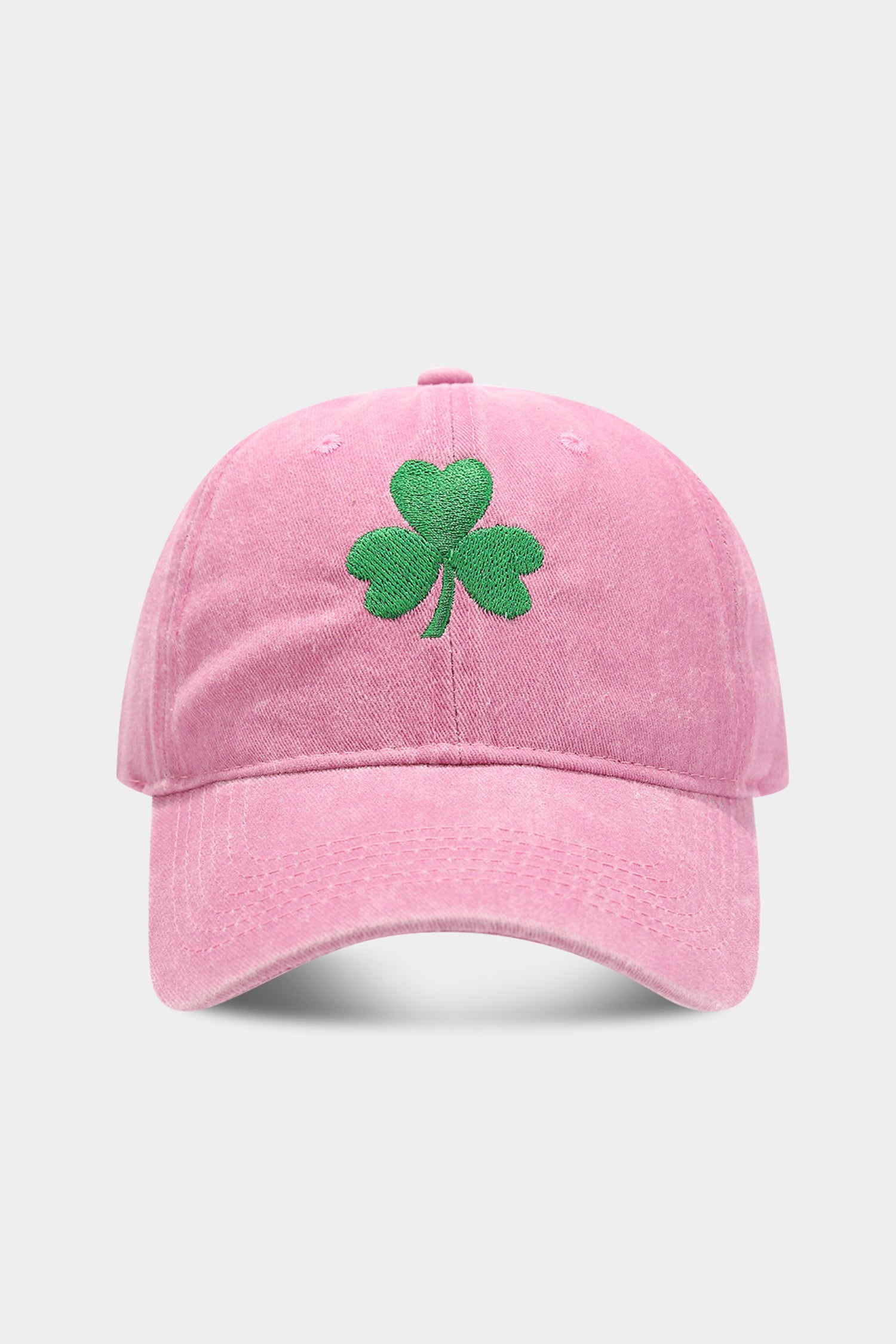 Pink St Patricks Shamrock Embroidered Baseball Cap