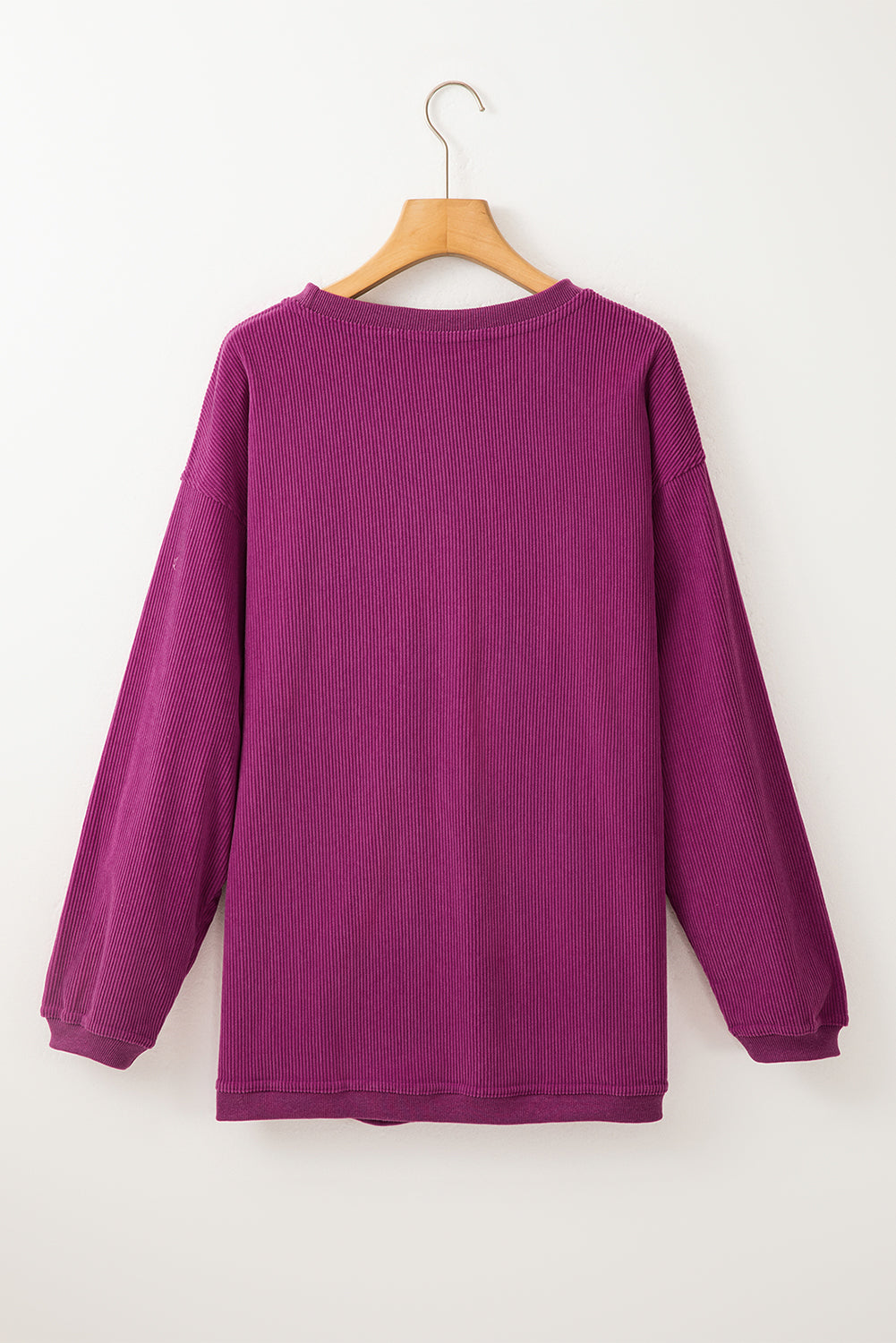 Festival Fuchsia Ribbed Corded Oversized Sweatshirt