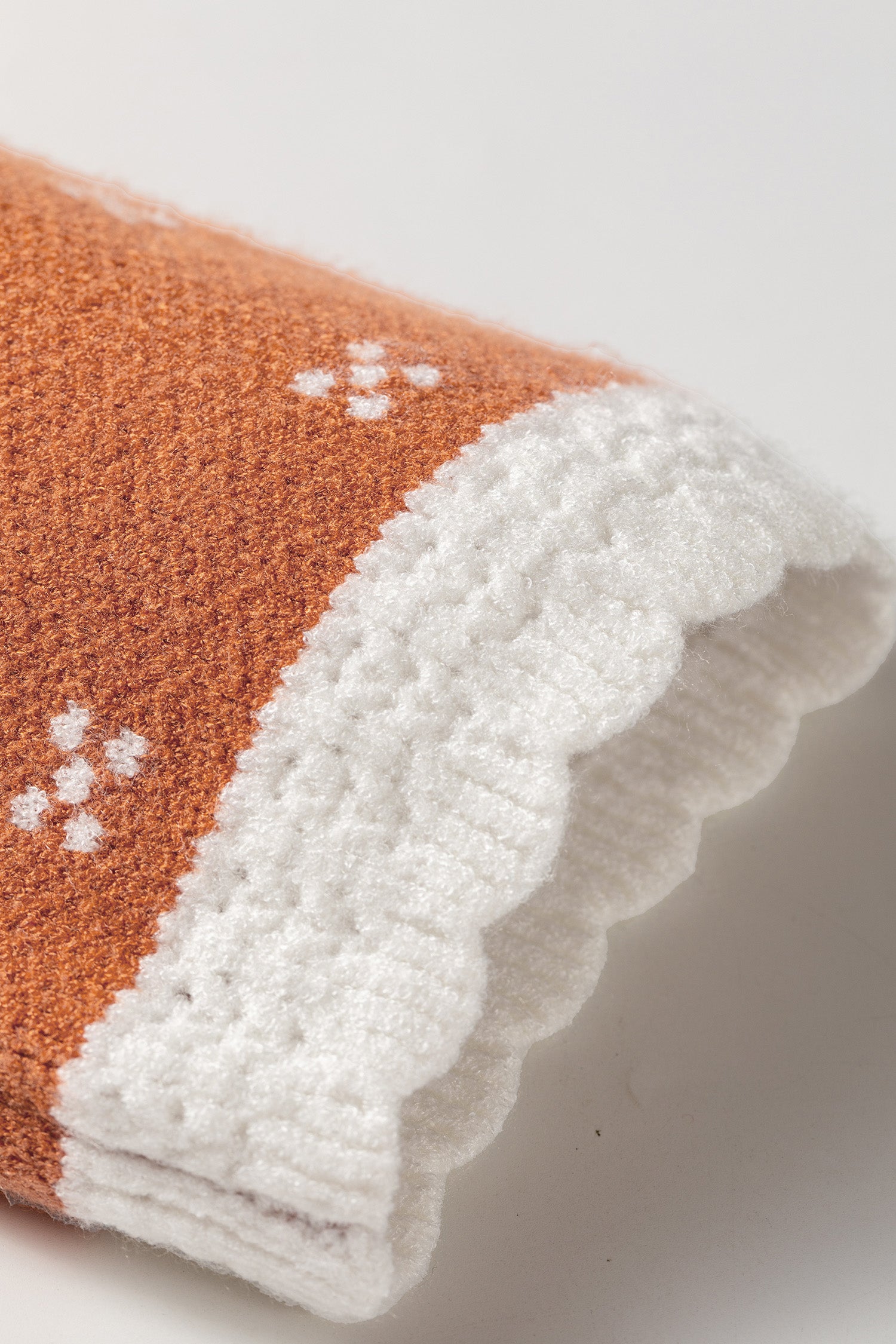 Russet Orange Peter Pan Collar Colorblock Long Sleeve Knitwear Cardigan