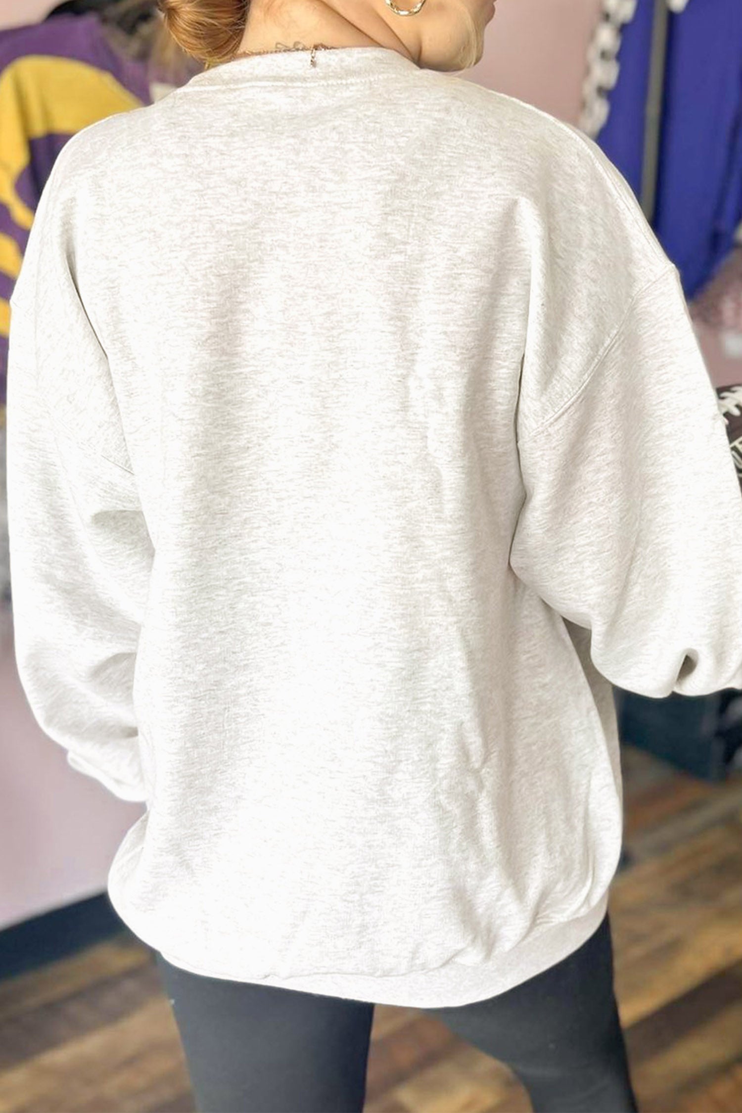 Light Grey Sequin Bow Rugby Pattern Open Hoodie without Hood