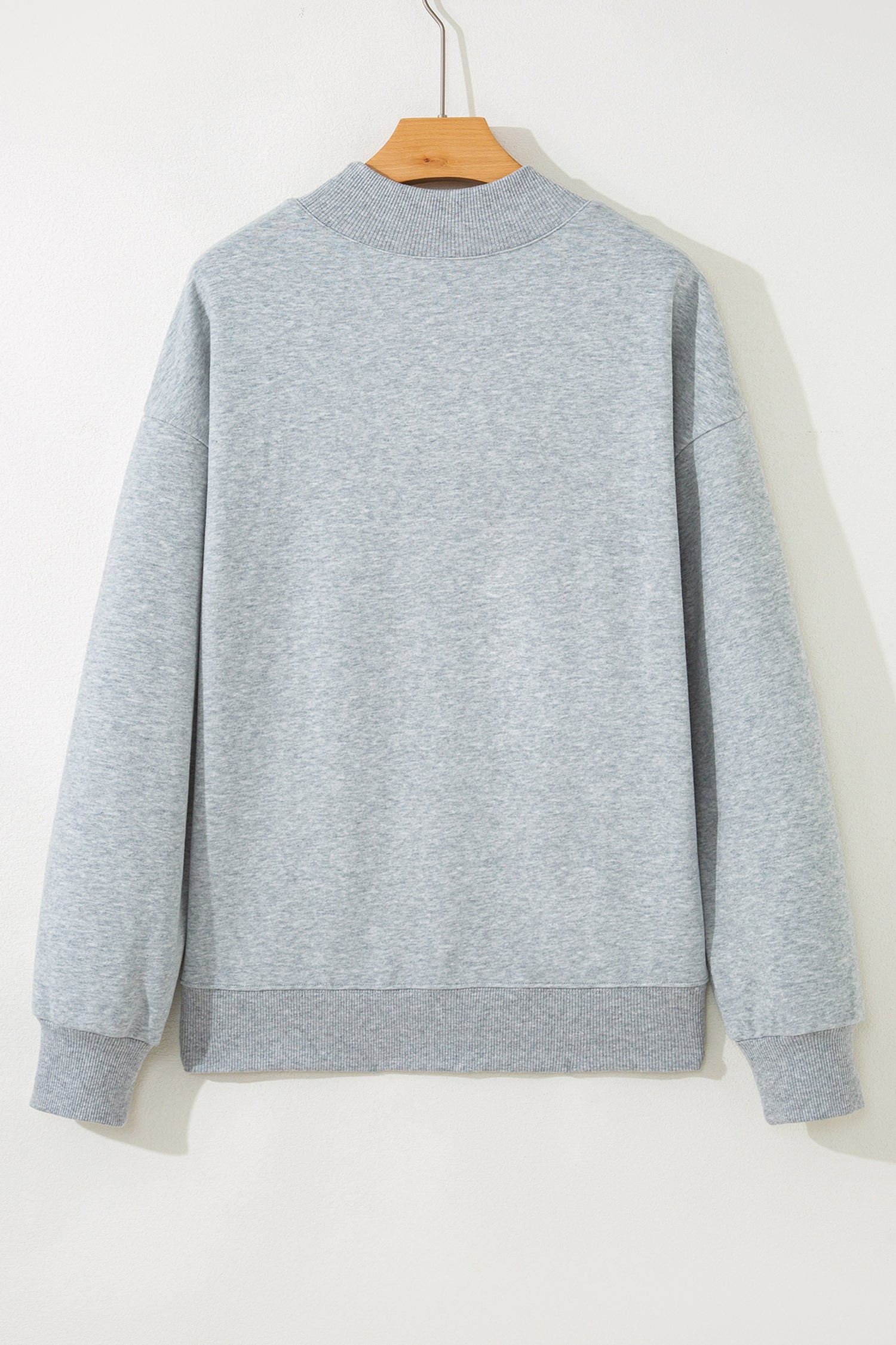 Gray Sequin Pumpkin Patch Mock Neck Baggy Sweatshirt
