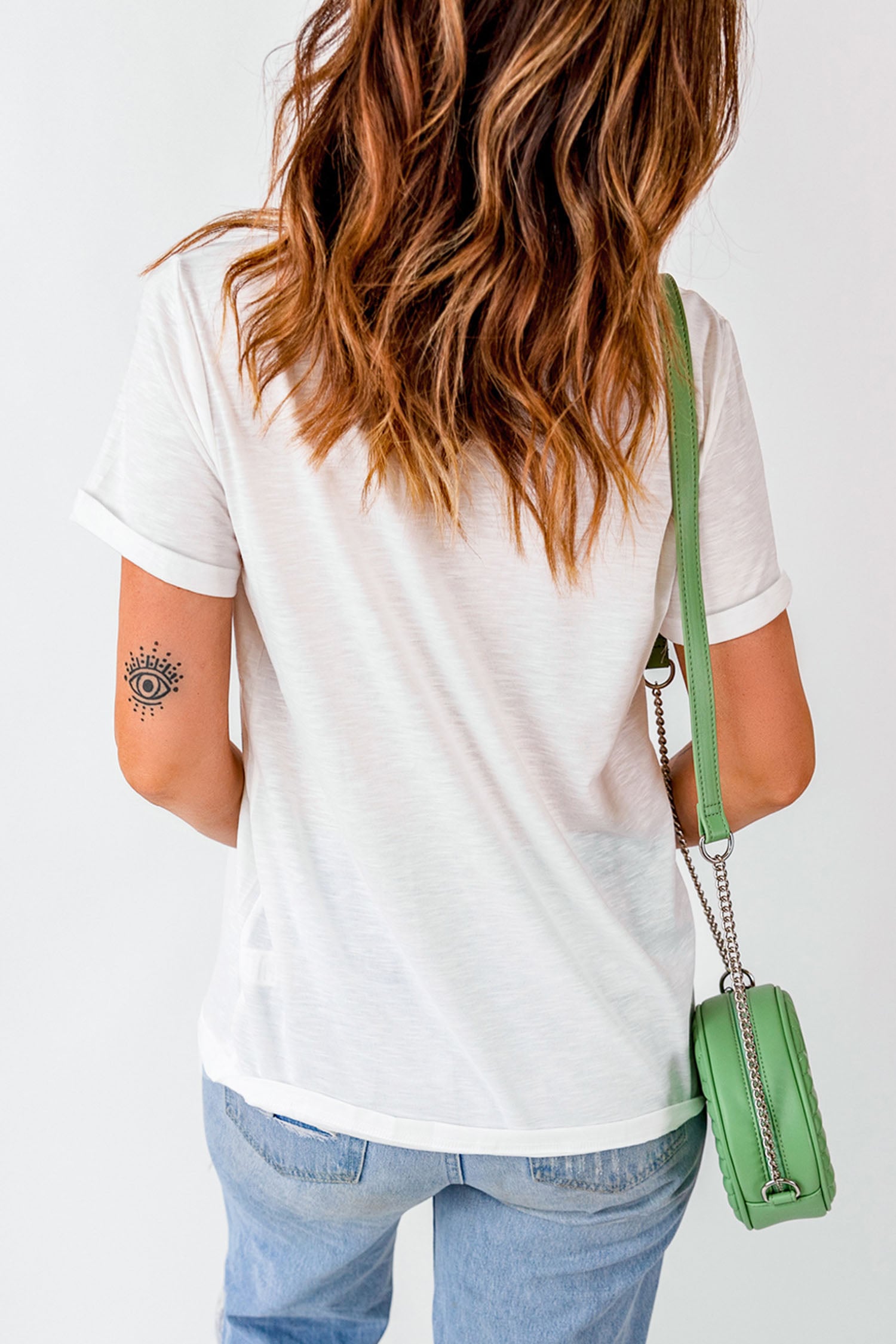 White Unique Fish Graphic Casual Round Neck Tee