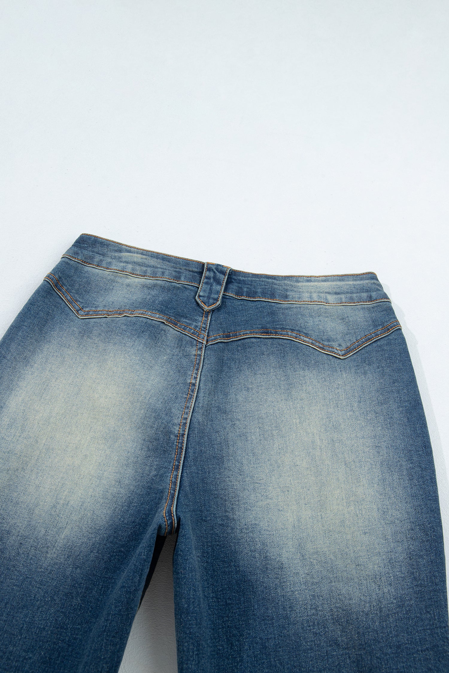Sail Blue Pocket Detail Flare Leg Jeans