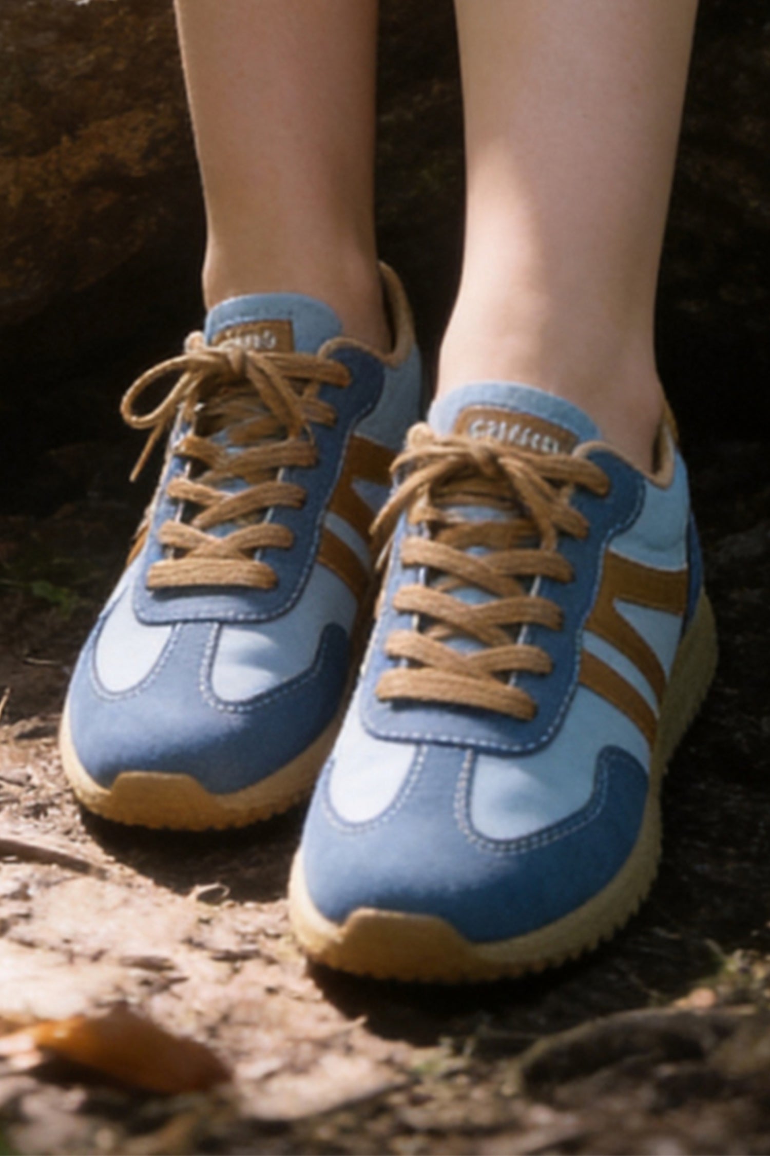 Ashleigh Blue Retro Vegan Leather Athletic Detail Lace Up Shoes
