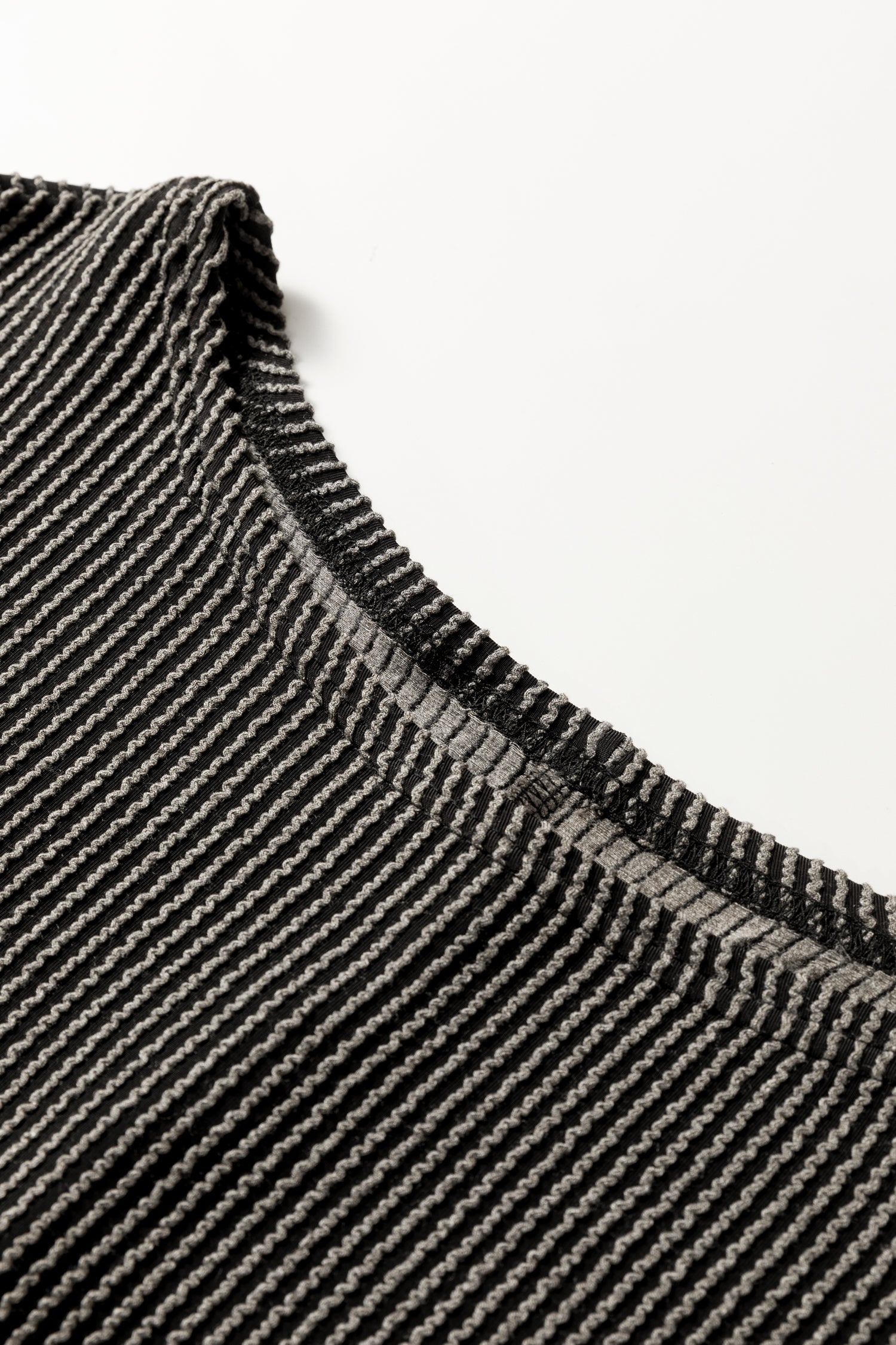 Carbon Grey Twisted Ribbed Dolman Long Sleeve Top