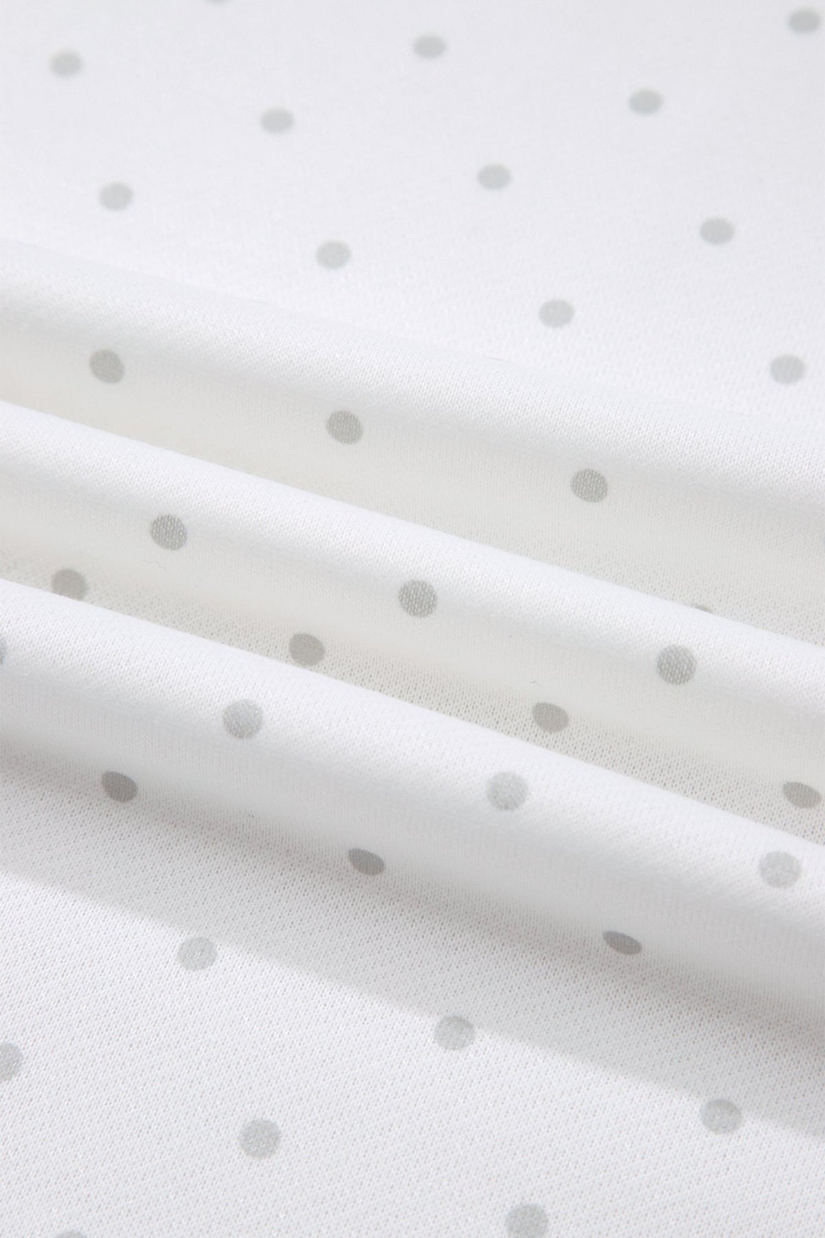 White Polka Dot Print Side Stripe Detail Casual Sweatshirt 2pcs Short Set