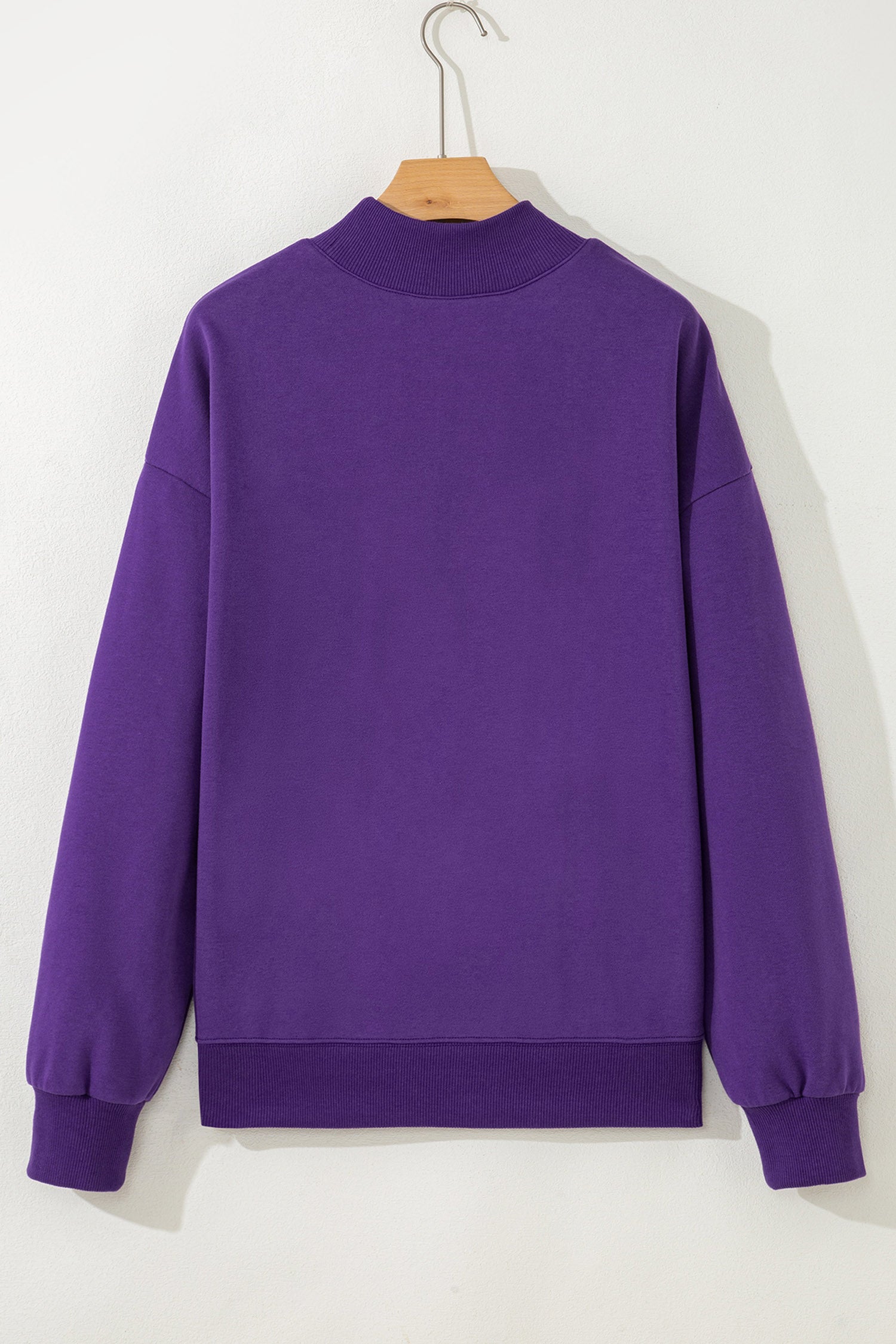 Tillandsia Purple Cute Ghost Print Pullover Mock Neck Sweatshirt