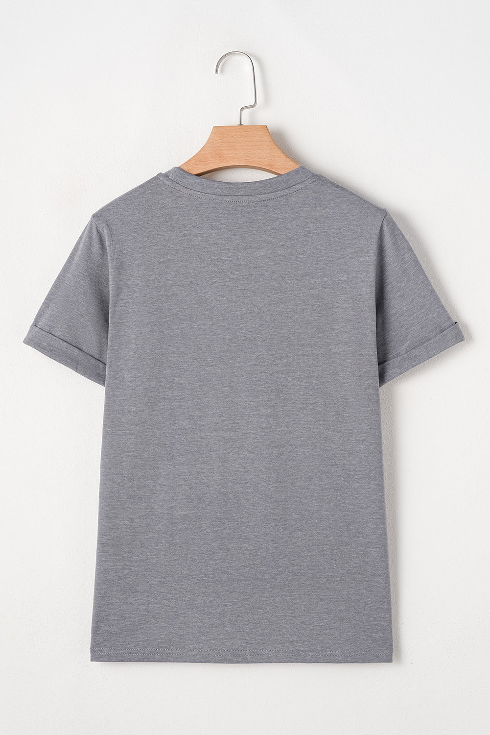 Gray Easter Egg HOPPY Chenille Patched Pattern T Shirt