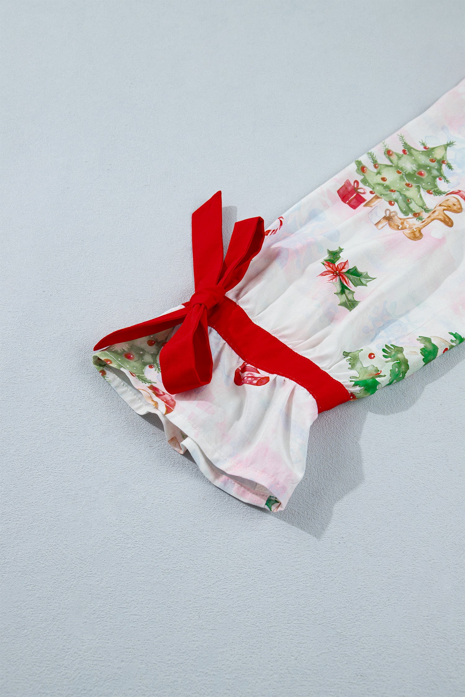 Pink Abstract Christmas Print Long Sleeve Two Piece Shift Lounge Set