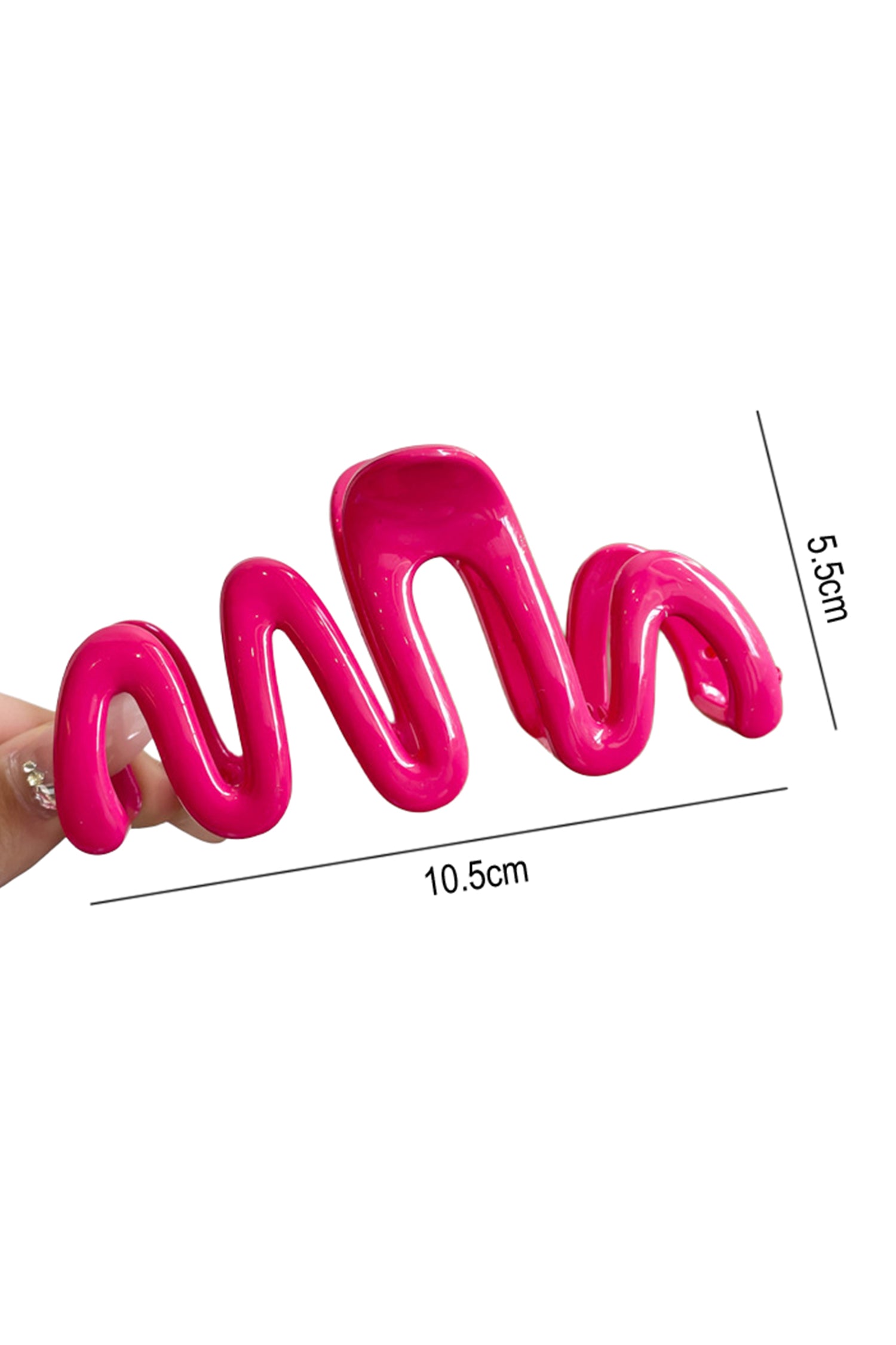 Rose Red Chunky Waves Acrylic Hair Claw Clip