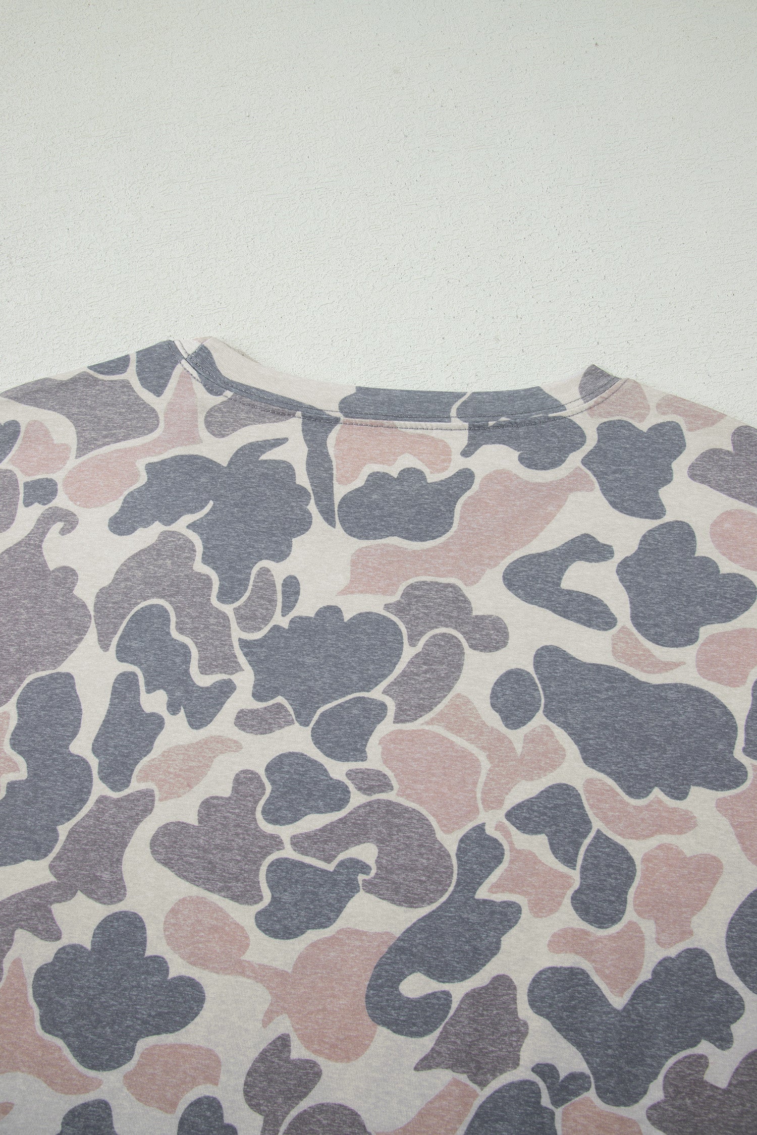 Multicolour Camouflage Contrast Trim Loose Tank Shorts Set