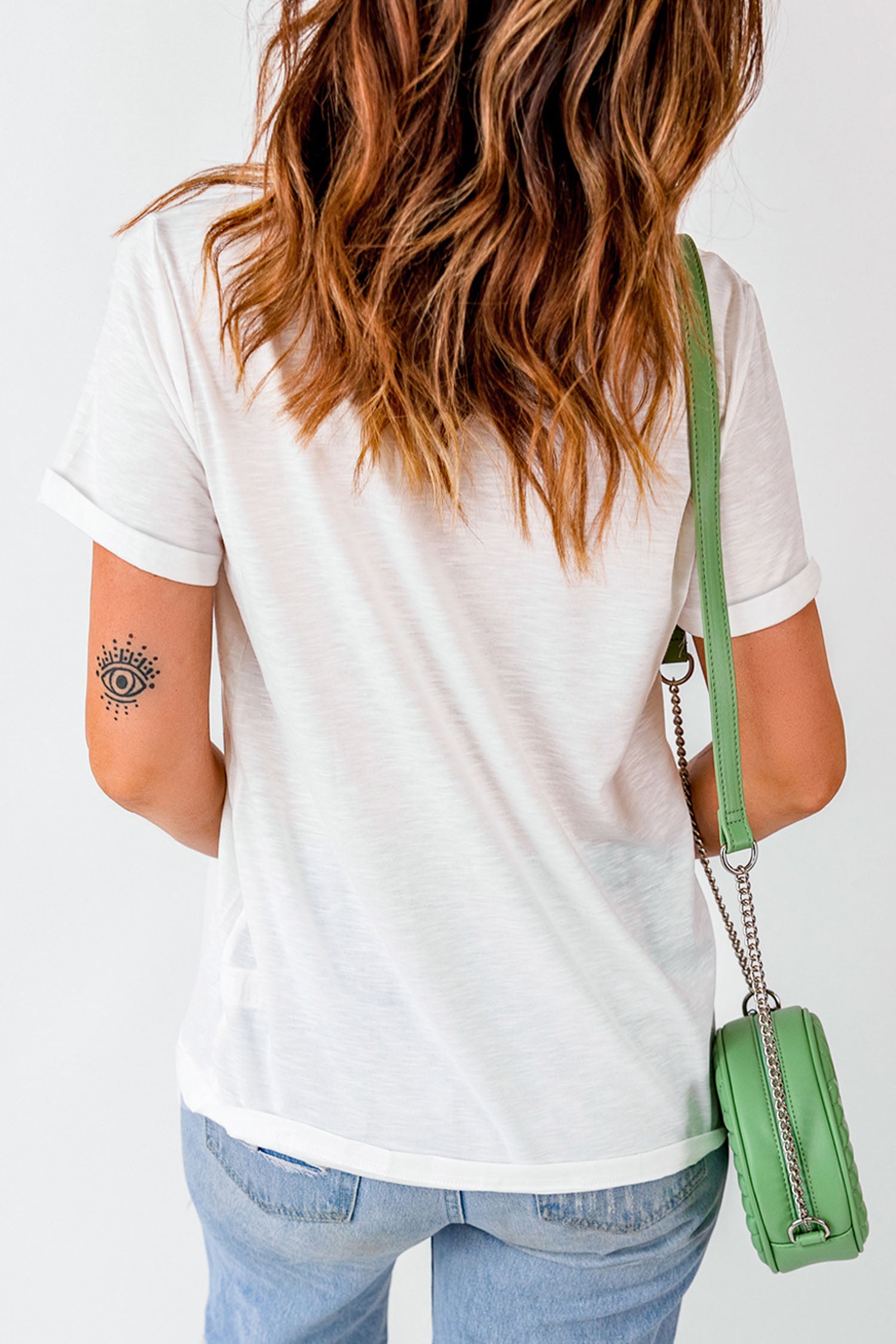 White Stylish Camo Graphic Round Neck Casual T Shirt