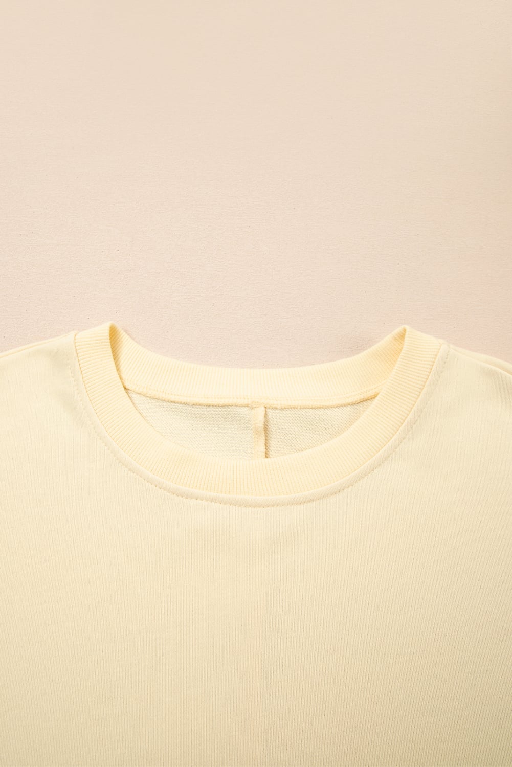 Apricot 2 in 1 Faux Two Piece Patchwork Round Neck Sweatshirt