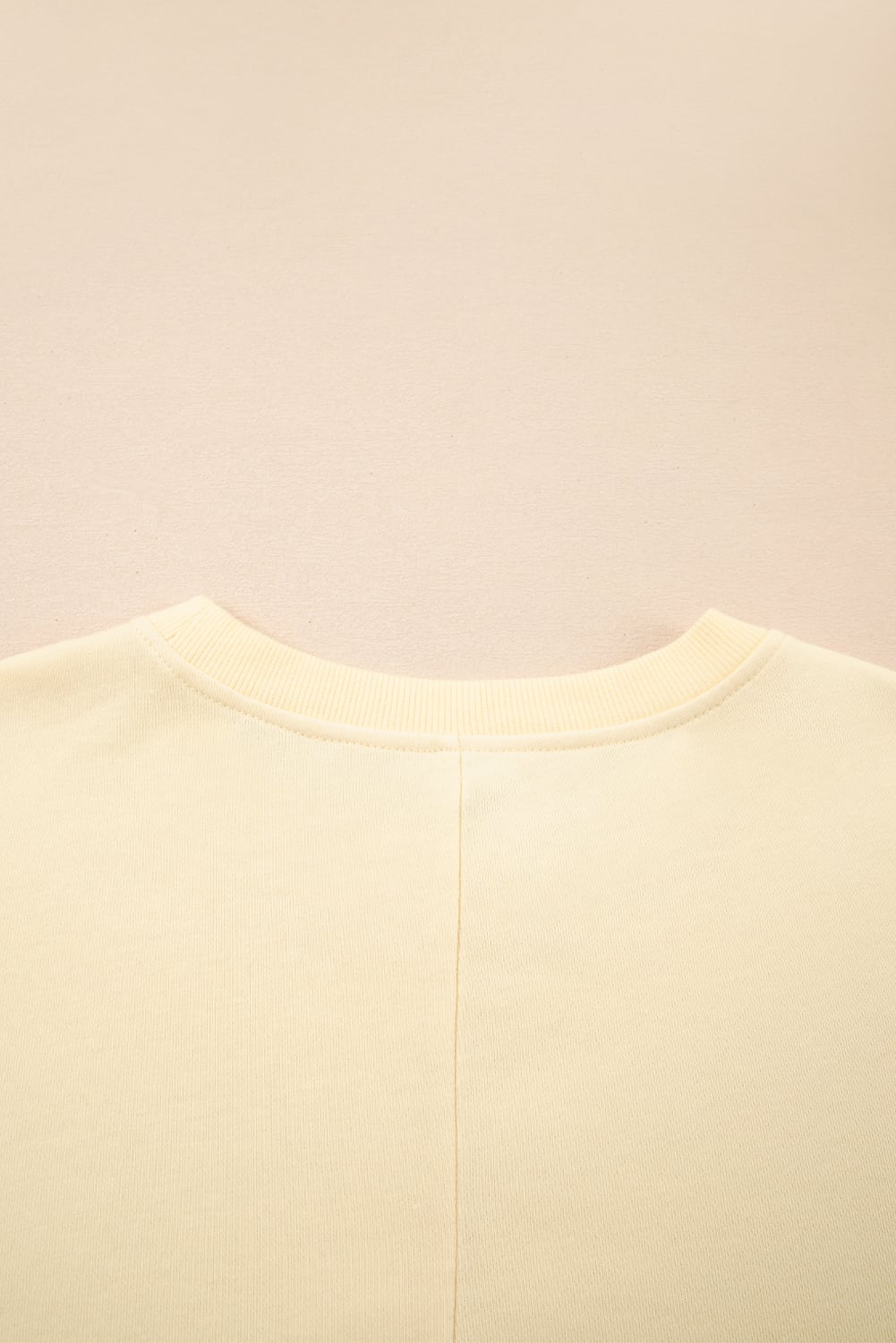 Apricot 2 in 1 Faux Two Piece Patchwork Round Neck Sweatshirt