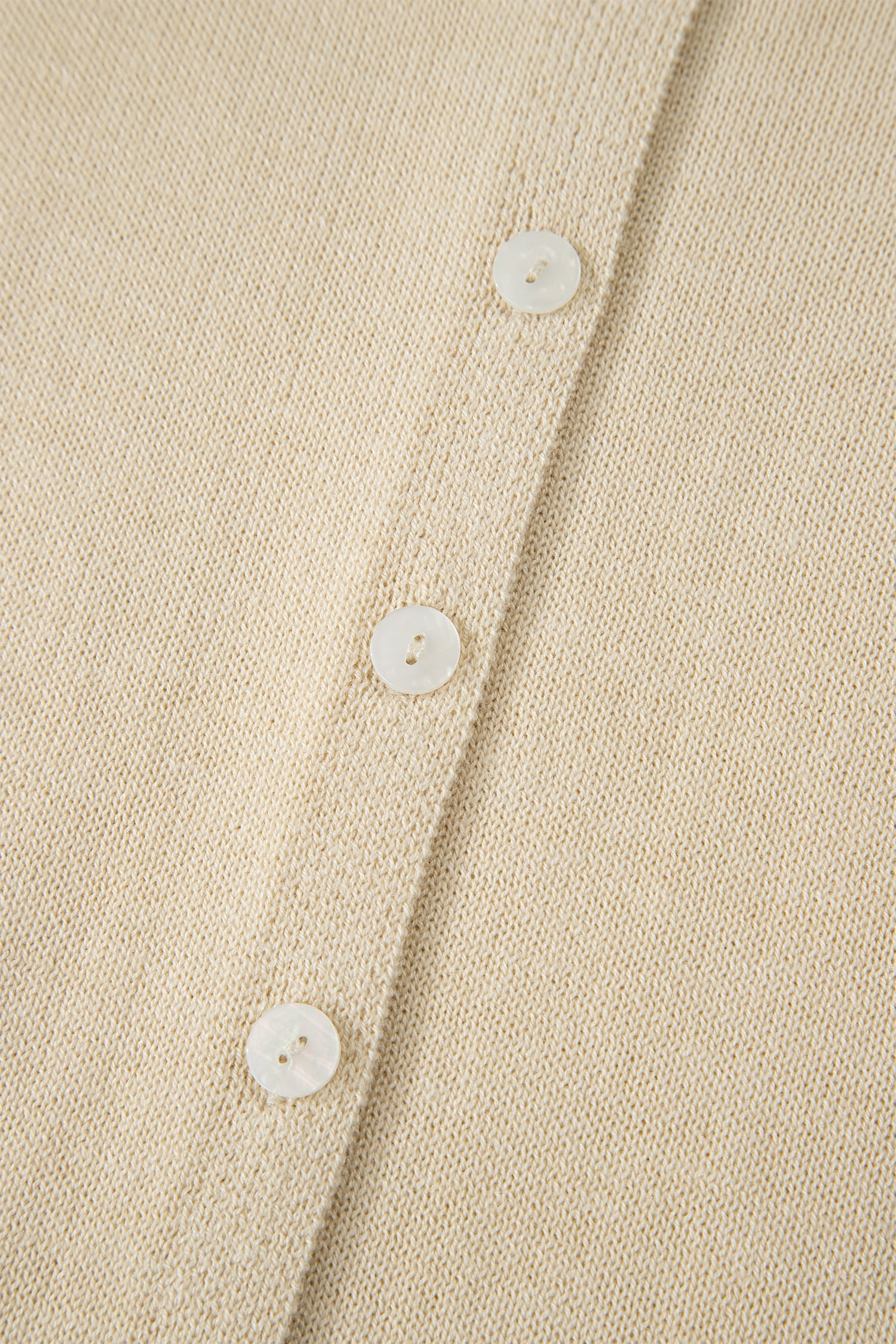 Apricot Buttoned Front Rolled Hem Cap Sleeve Sweater Top
