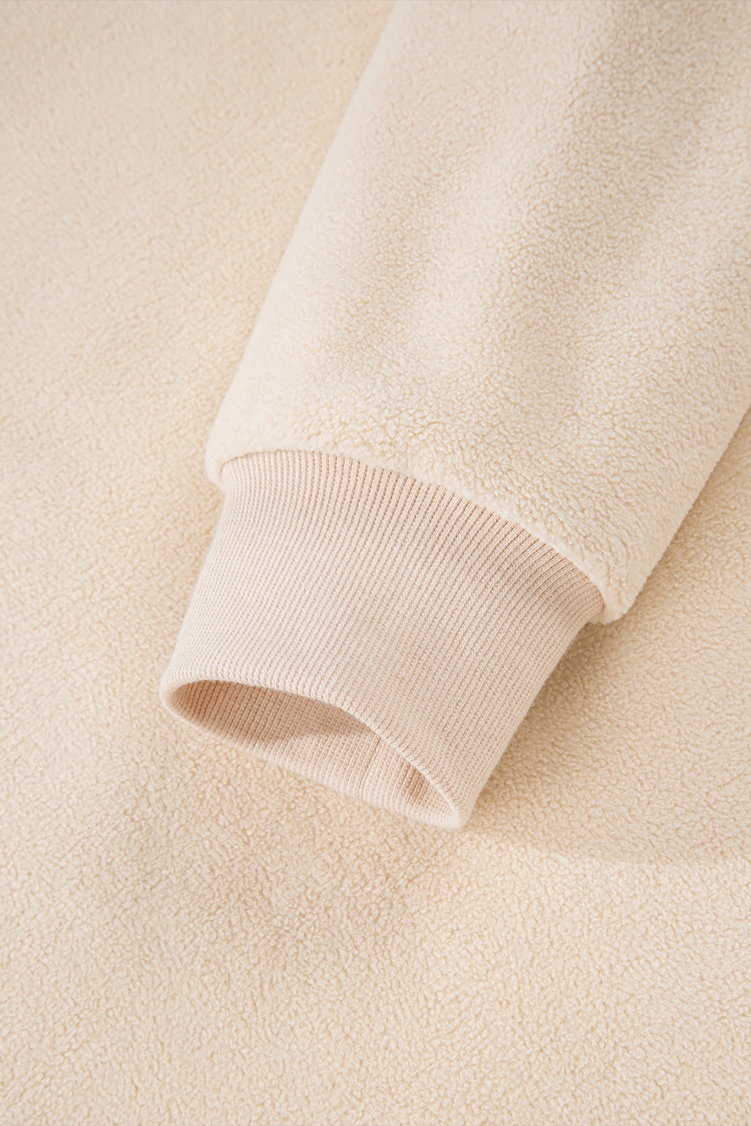 Apricot Oversize Drop Shoulder Reversible Mock Neck Sweatshirt
