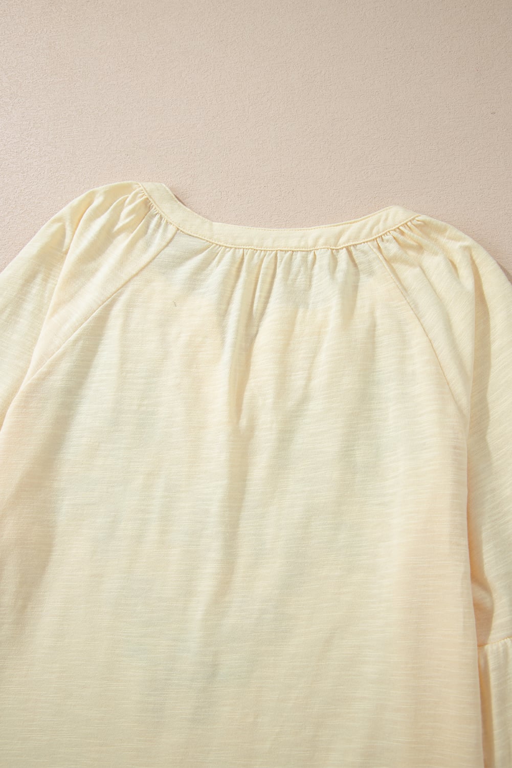 Apricot Paisley Floral Embroidered Notch V Neck Blouse