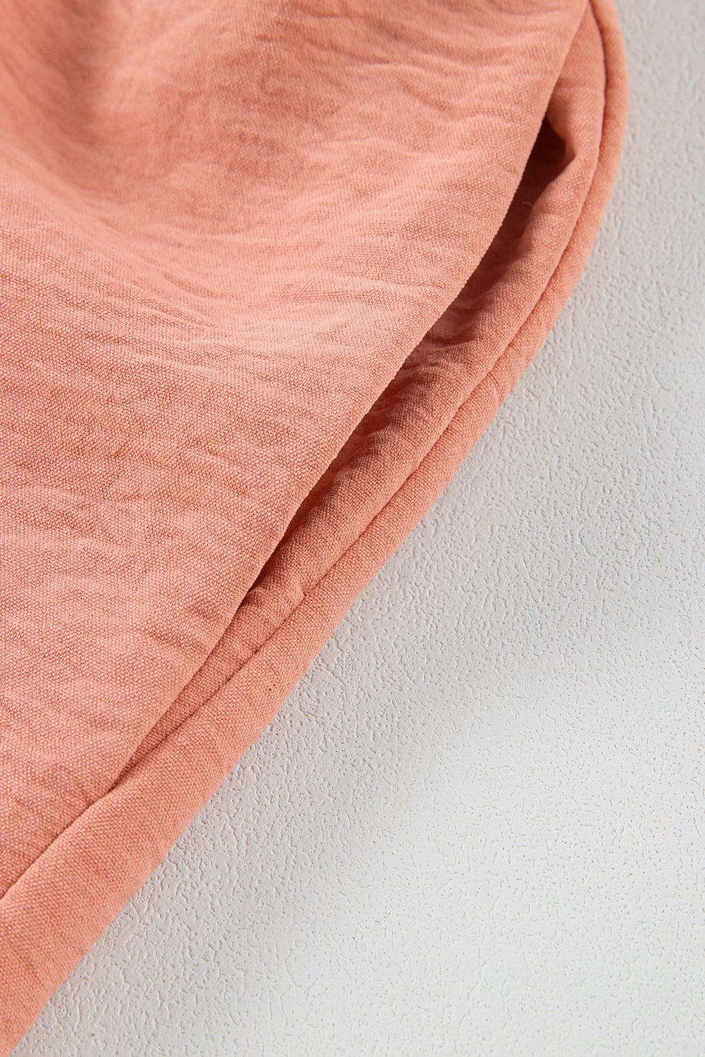 Apricot Pink Casual Pocketed Smocked Sleeveless Romper