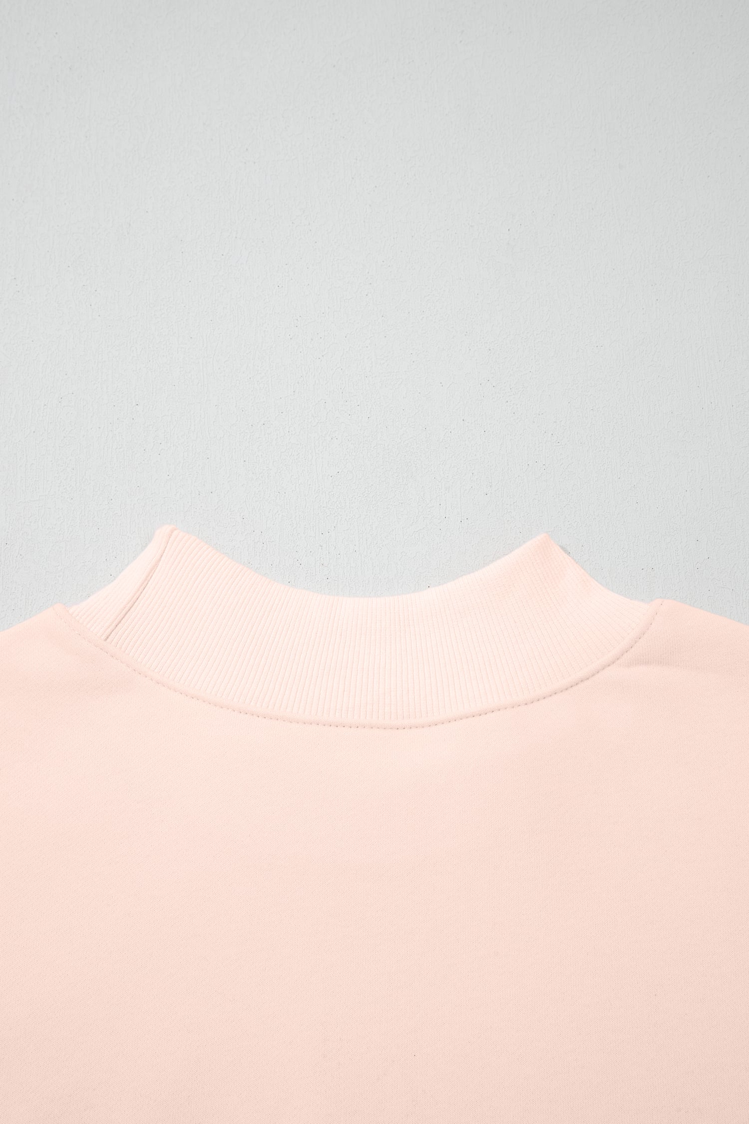 Apricot Pink Oversize Mock Neck Sweatshirt