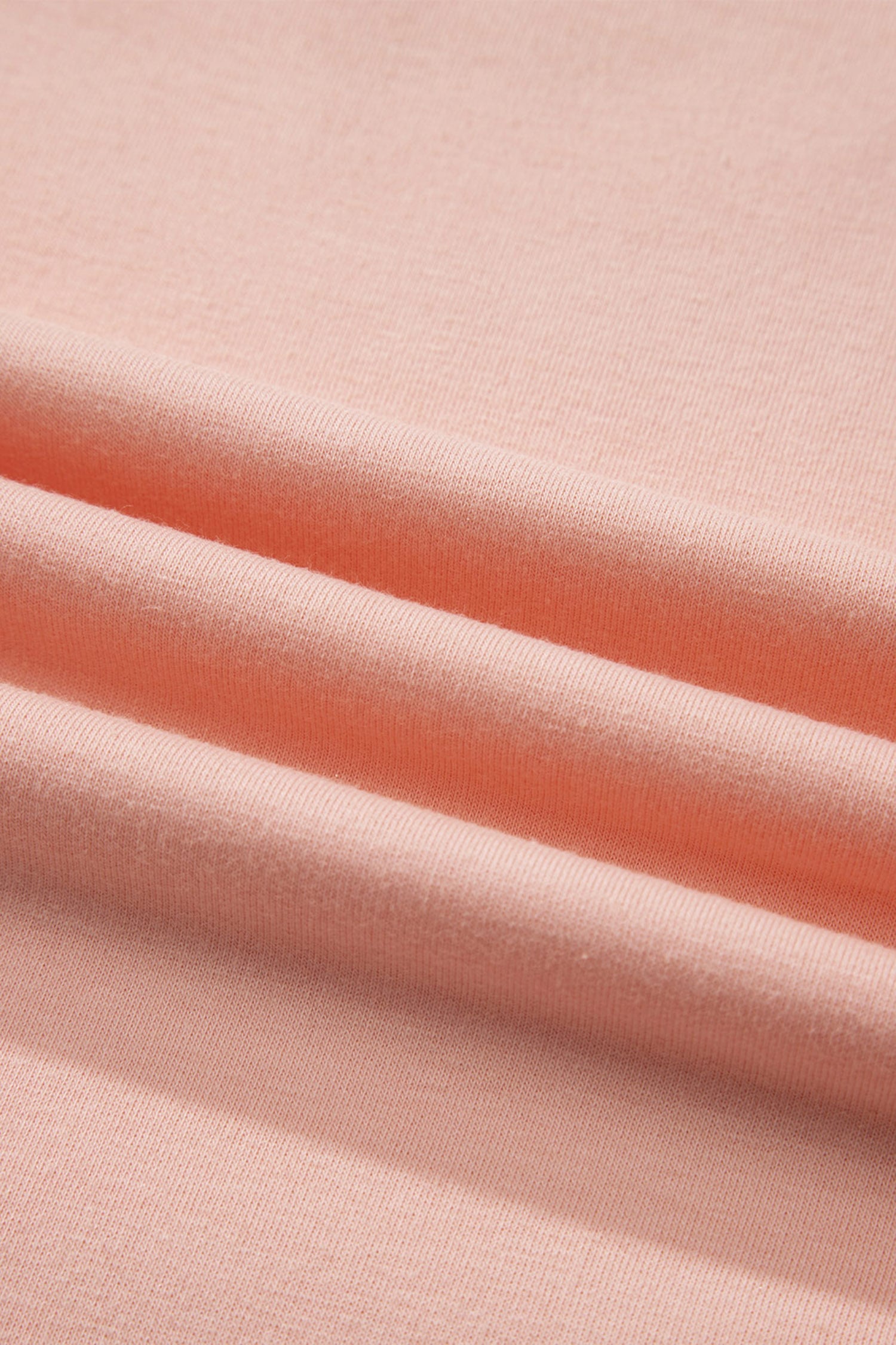 Apricot Pink Solid Color V Neck Tee Drawstring Pant Set