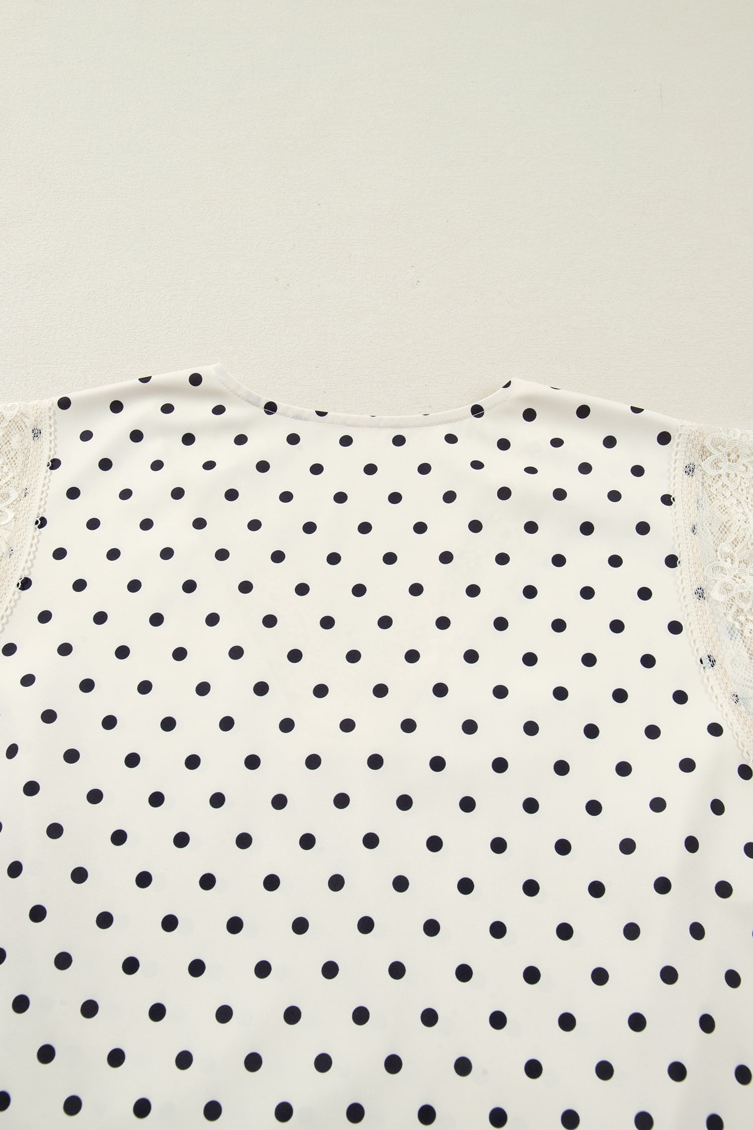 Apricot Plus Size Polka Dot Print Lace Trim V Neck Sleeveless Top