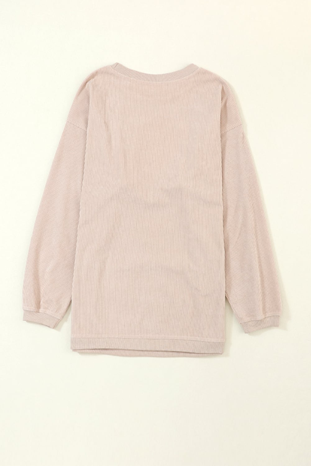 Apricot Ribbed Corduroy Oversized Sweatshirt