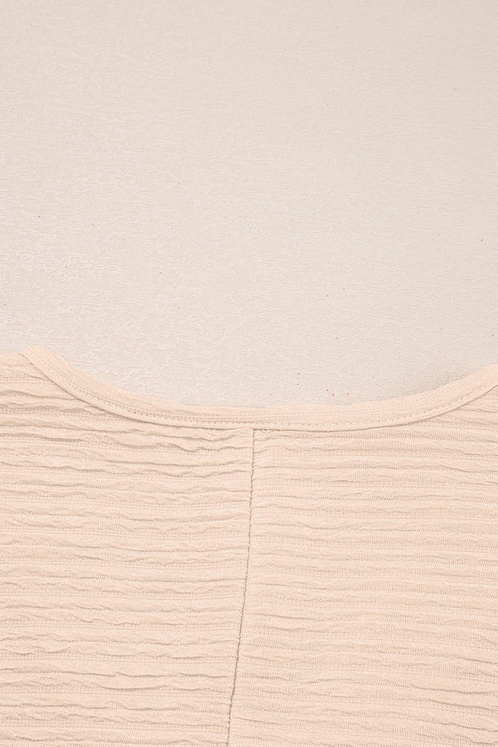 Apricot Textured V Neck T Shirt and Shorts Set