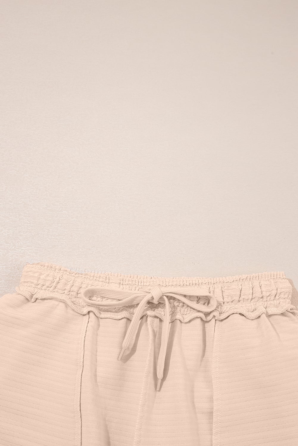 Apricot Textured V Neck T Shirt and Shorts Set