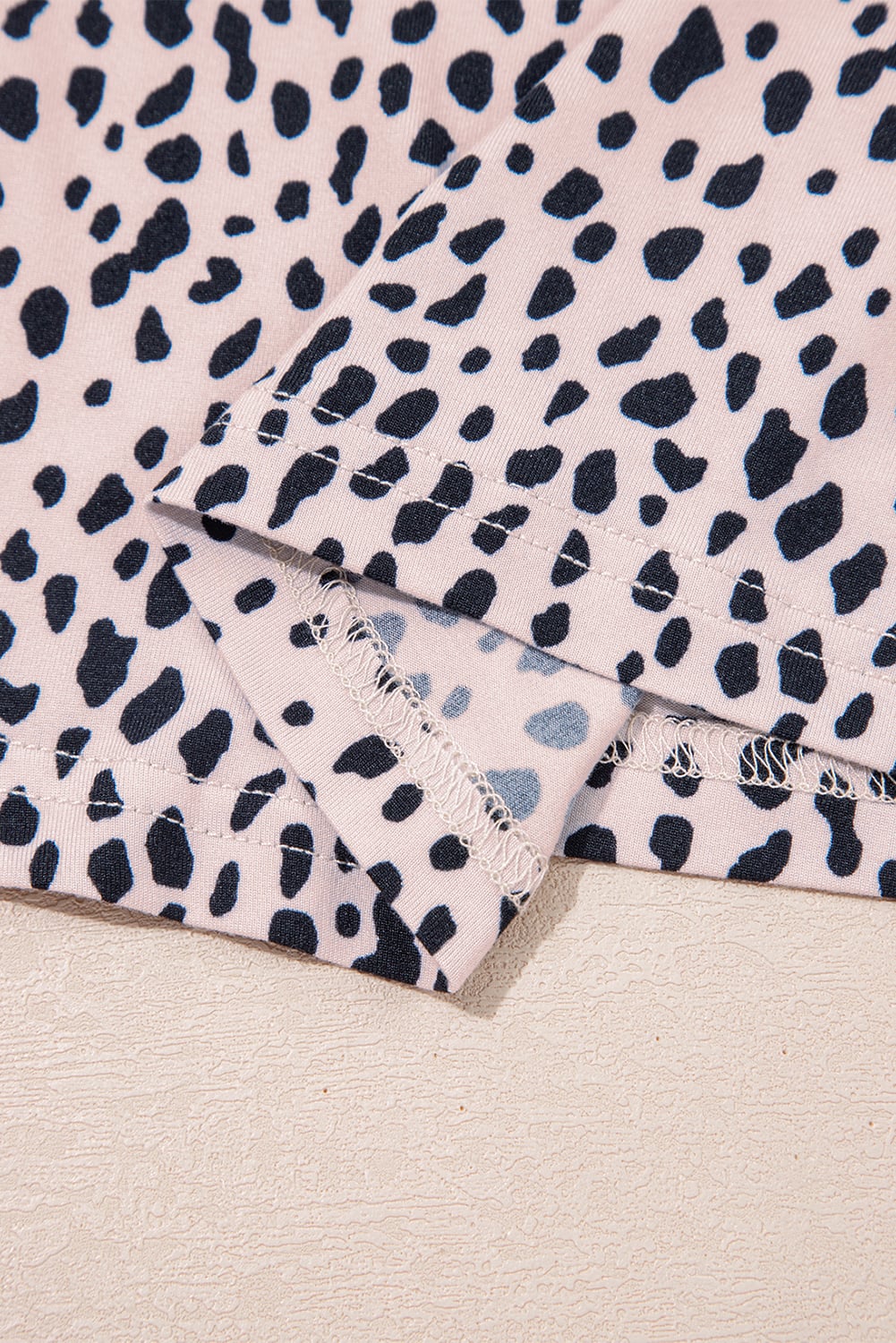 Apricot Leopard Round Neck Tank Top