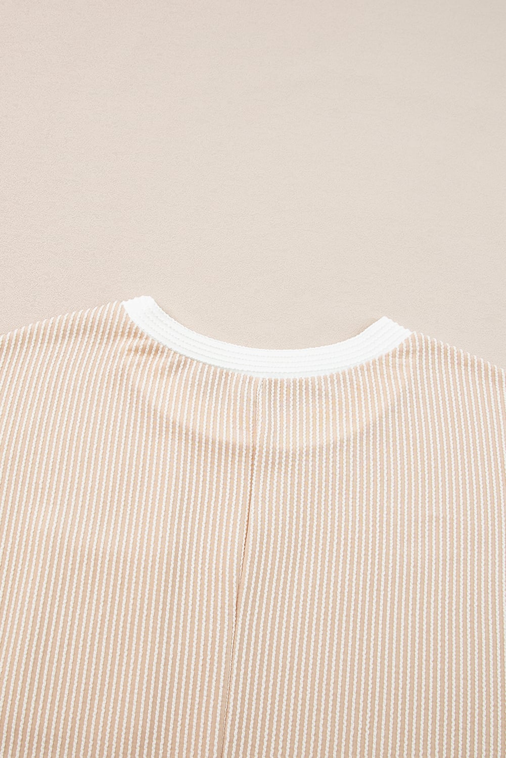 Apricot Twisted Ribbed Color Block Trim T Shirt Shift Dress