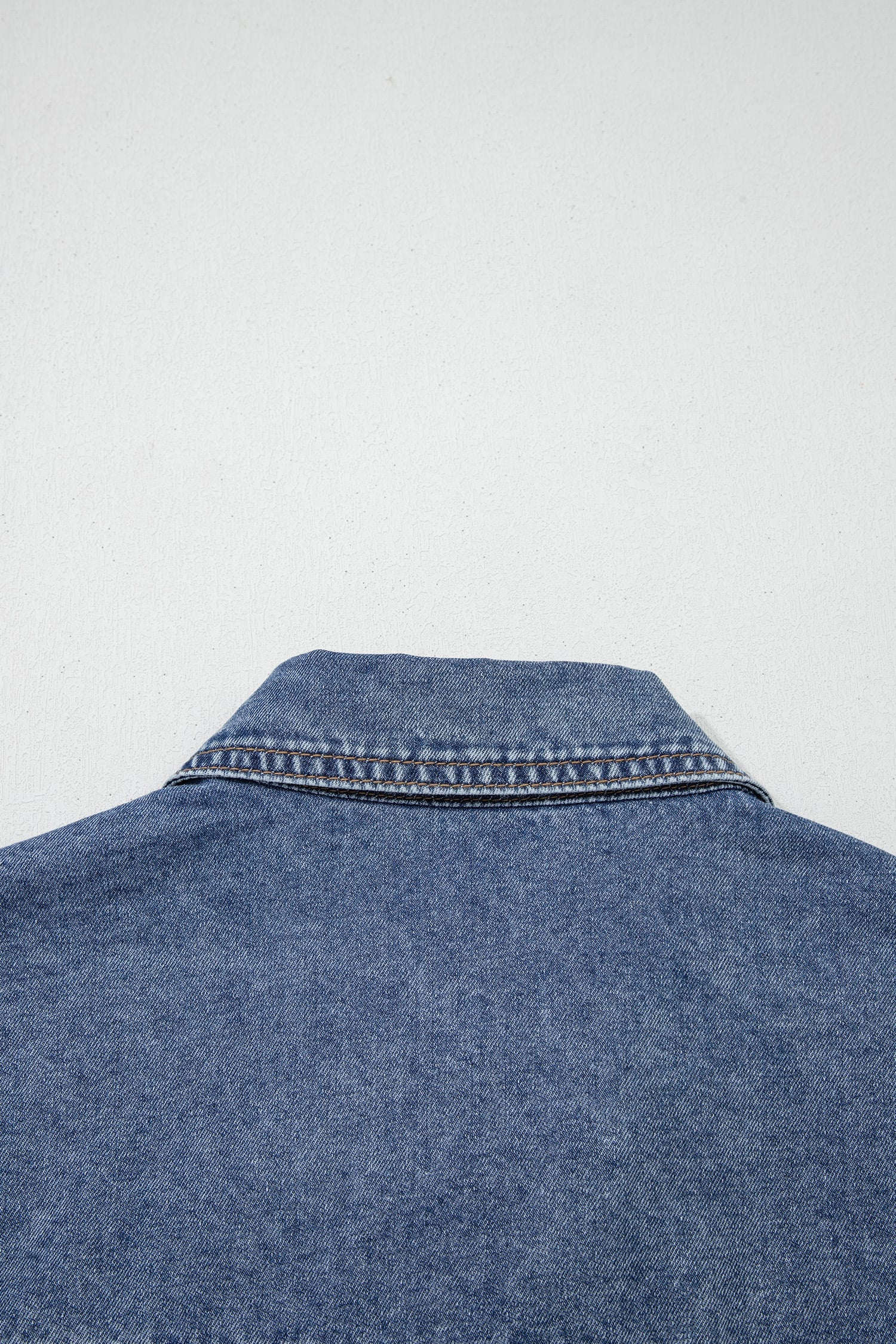 Ashleigh Blue Button Flap Pocket Cuffed Short Sleeve Denim Shirt