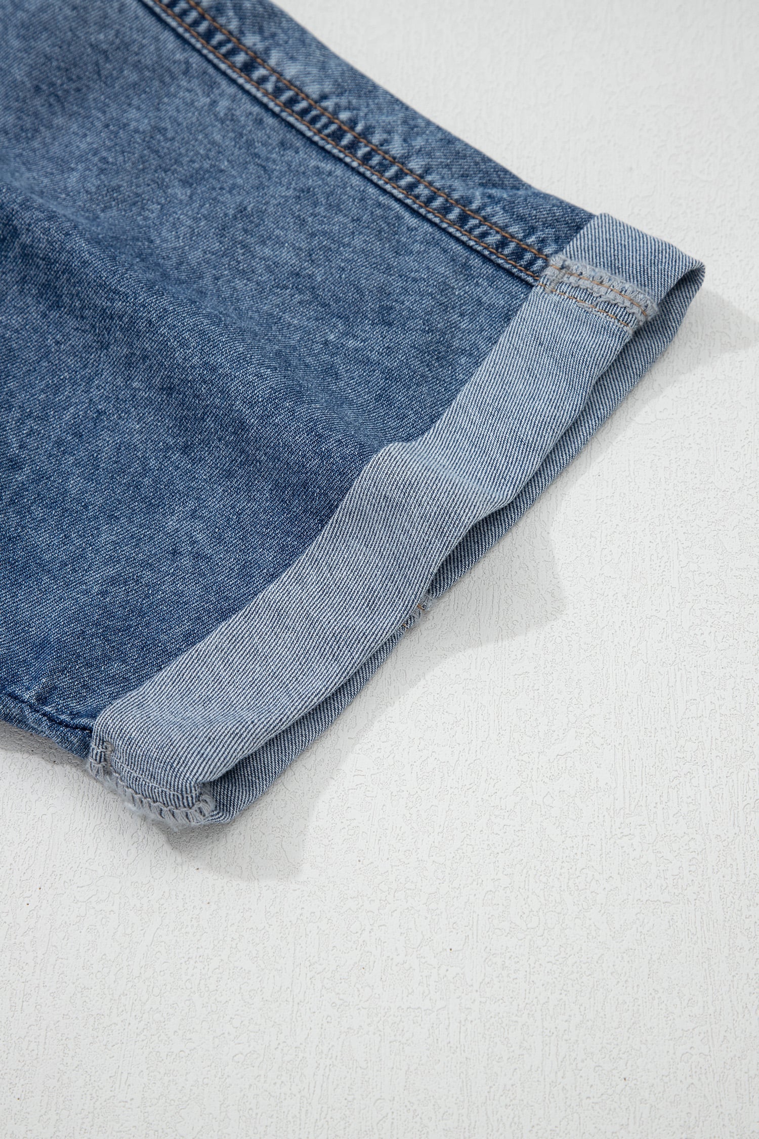 Ashleigh Blue Button Flap Pocket Cuffed Short Sleeve Denim Shirt