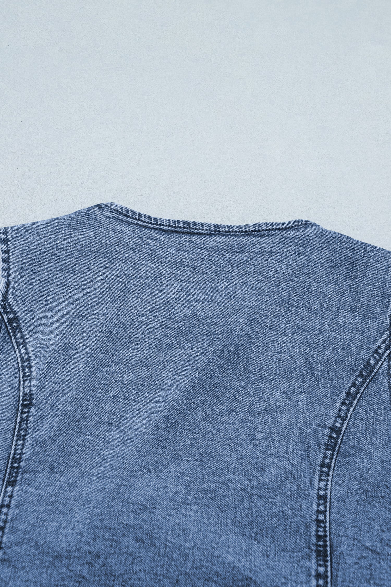 Ashleigh Blue Buttoned Front Slit Denim Vest