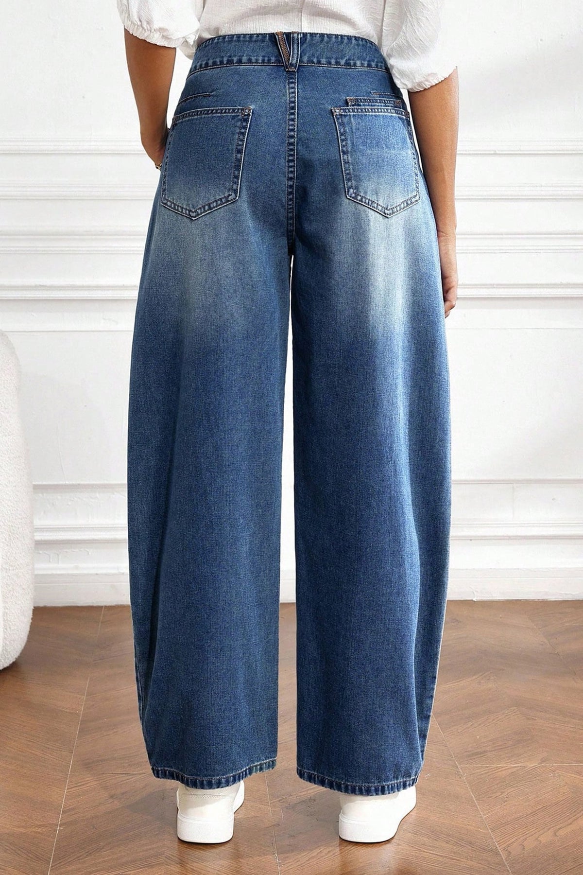 Ashleigh Blue Curved-Knife Ankle-Length Casual Jeans