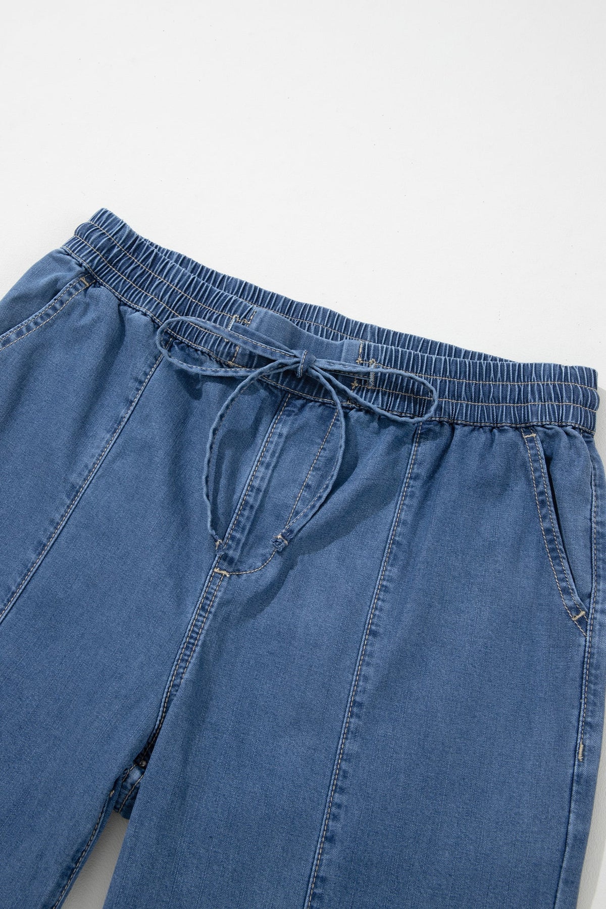 Ashleigh Blue Drawstring Waist Wide Leg Jeans