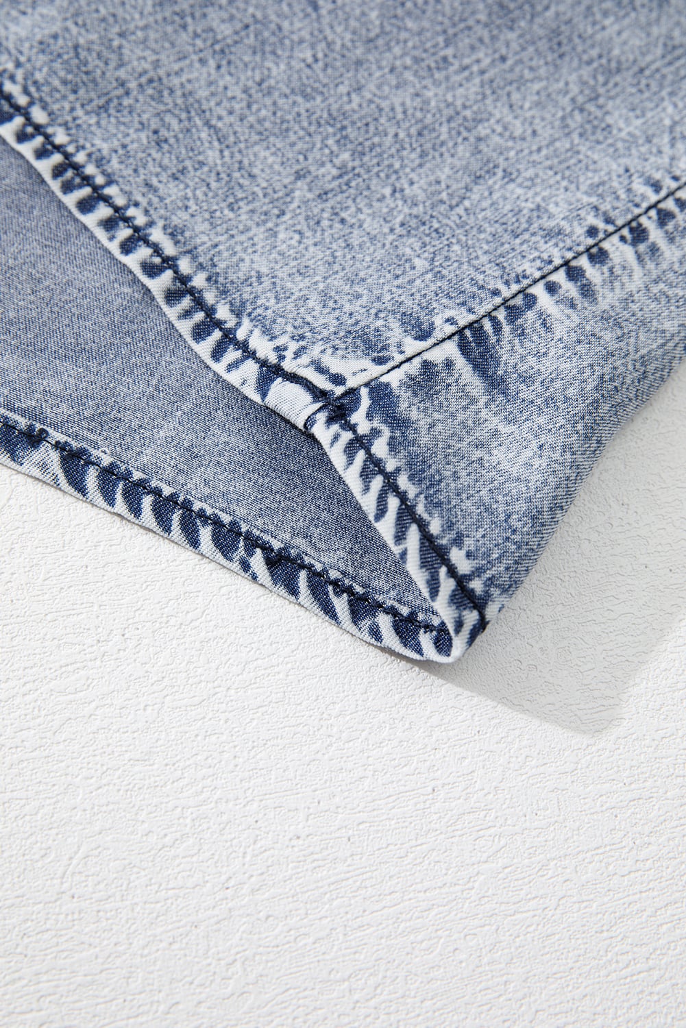 Ashleigh Blue Ruffled Shirred Neckline Sleeveless Denim Tank Top
