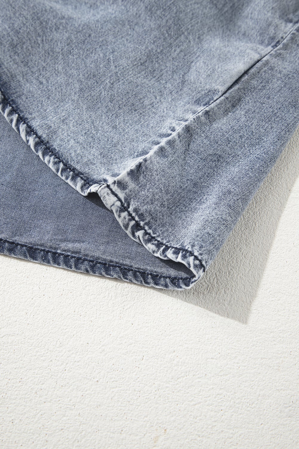 Ashleigh Blue Ruffled Shirred Neckline Sleeveless Denim Tank Top