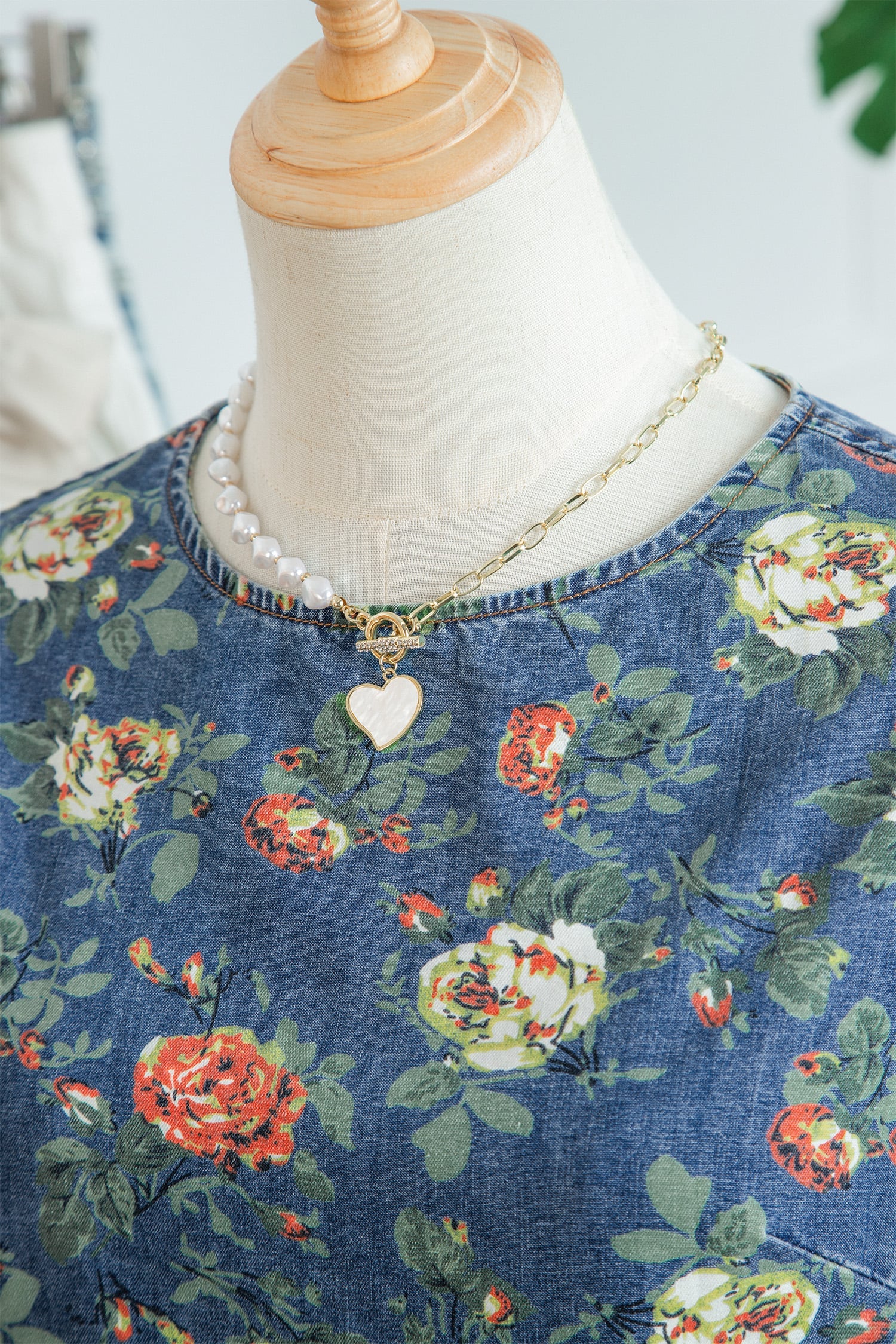 Ashleigh Blue Ruffled Short Sleeve Floral Denim Top