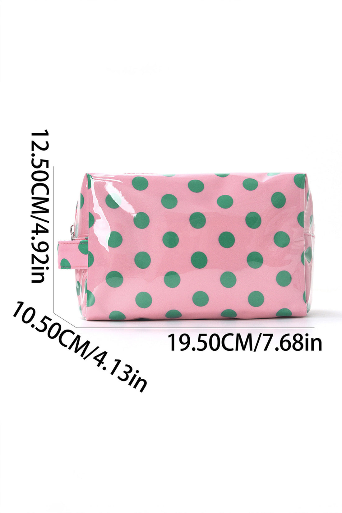 Navy Blue Durable PVC Polka Dot Makeup Bag