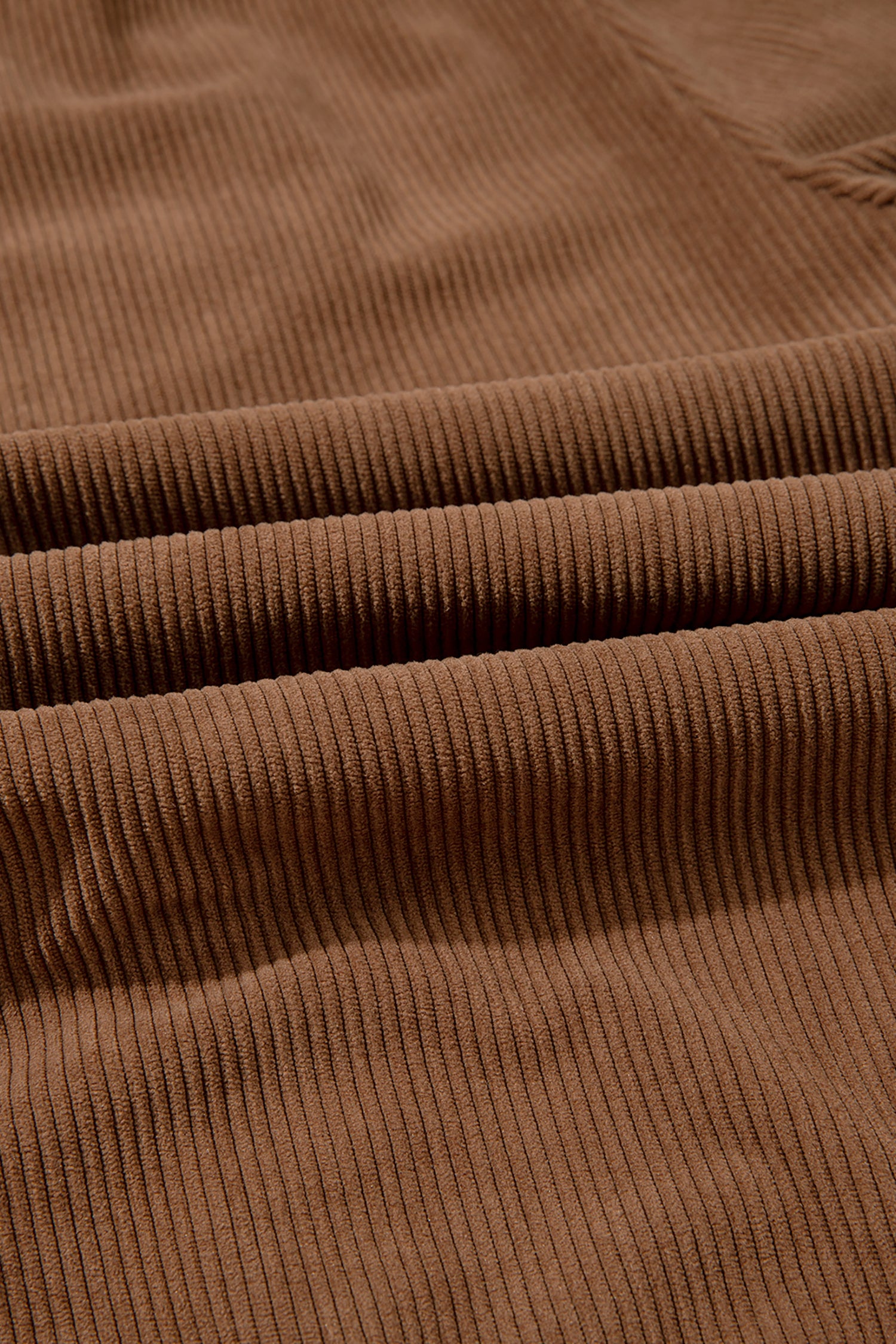 Coffee Corduroy Elastic Waist Drawstring Cargo Pants