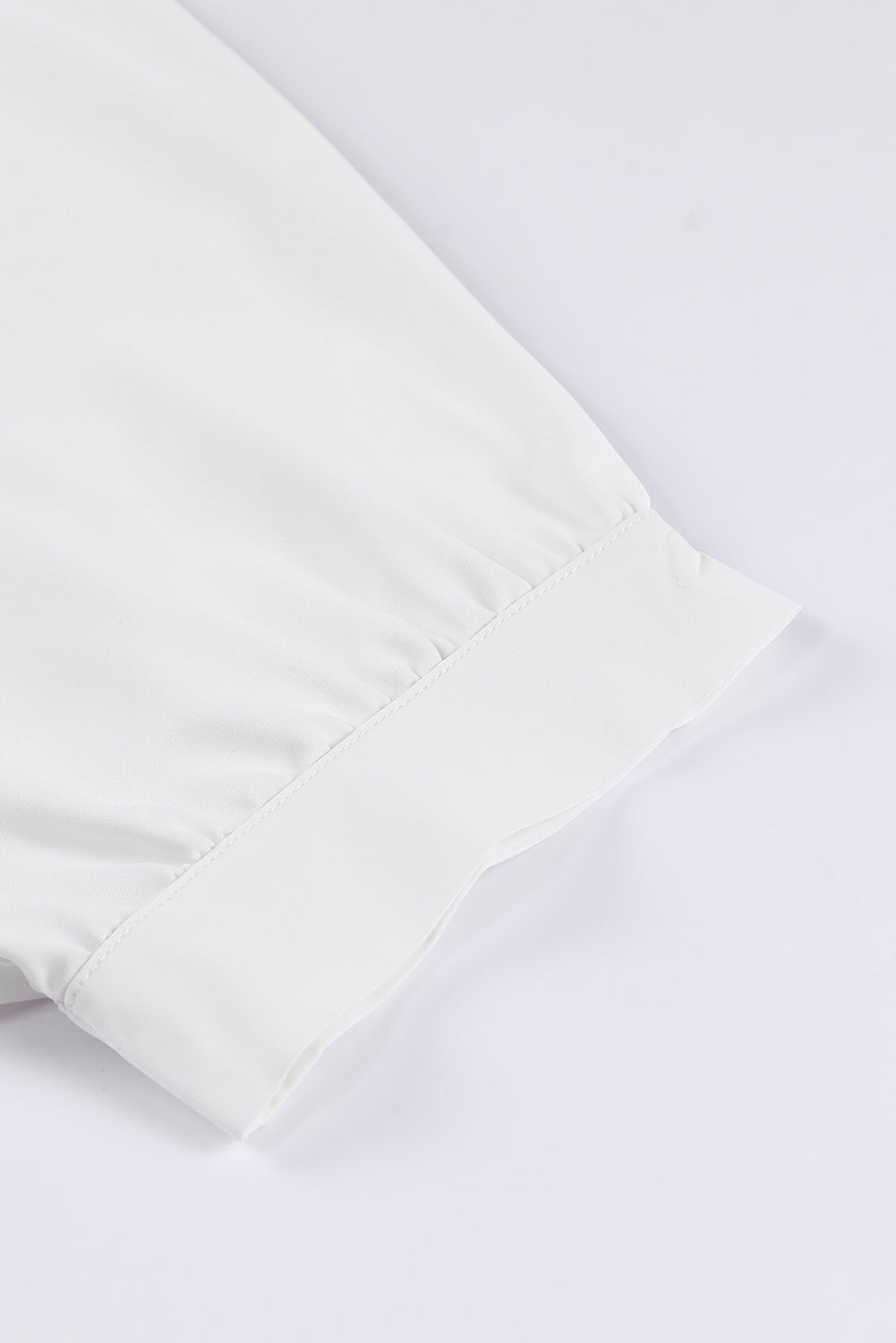 White 3/4 Puff Sleeve Oversize Shirt
