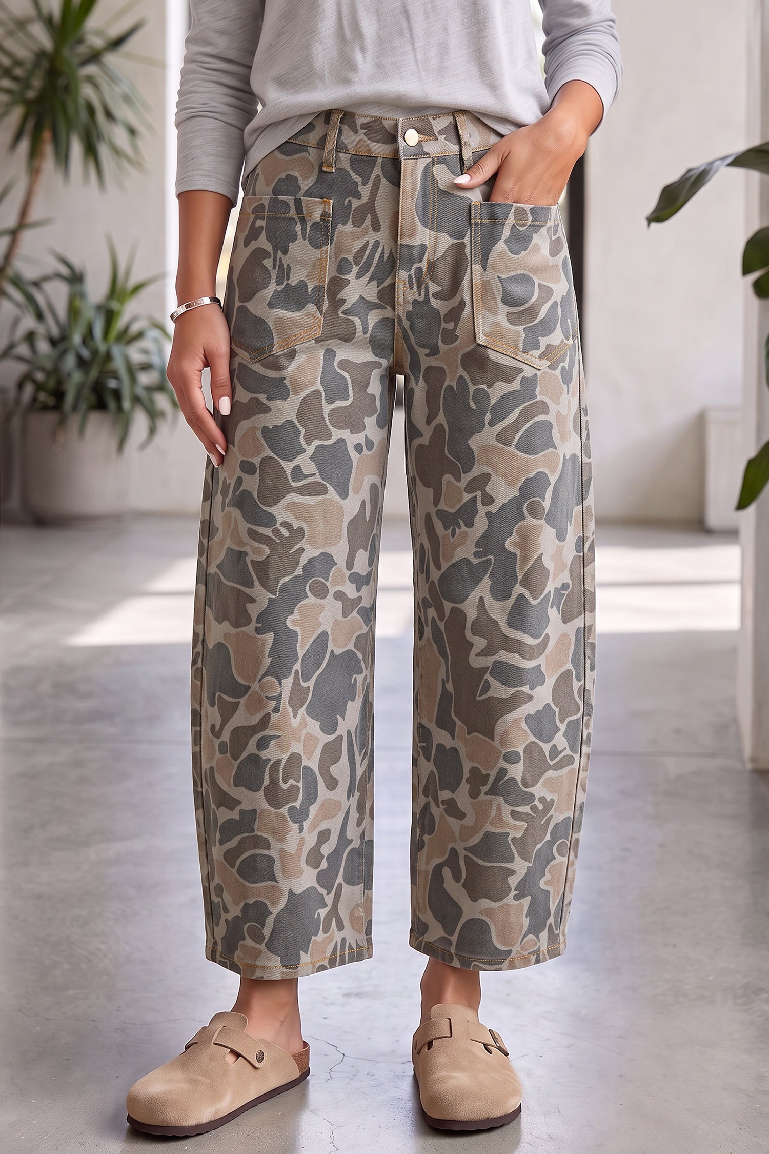 Multicolour Camouflage Shift Ankle Length Jeans