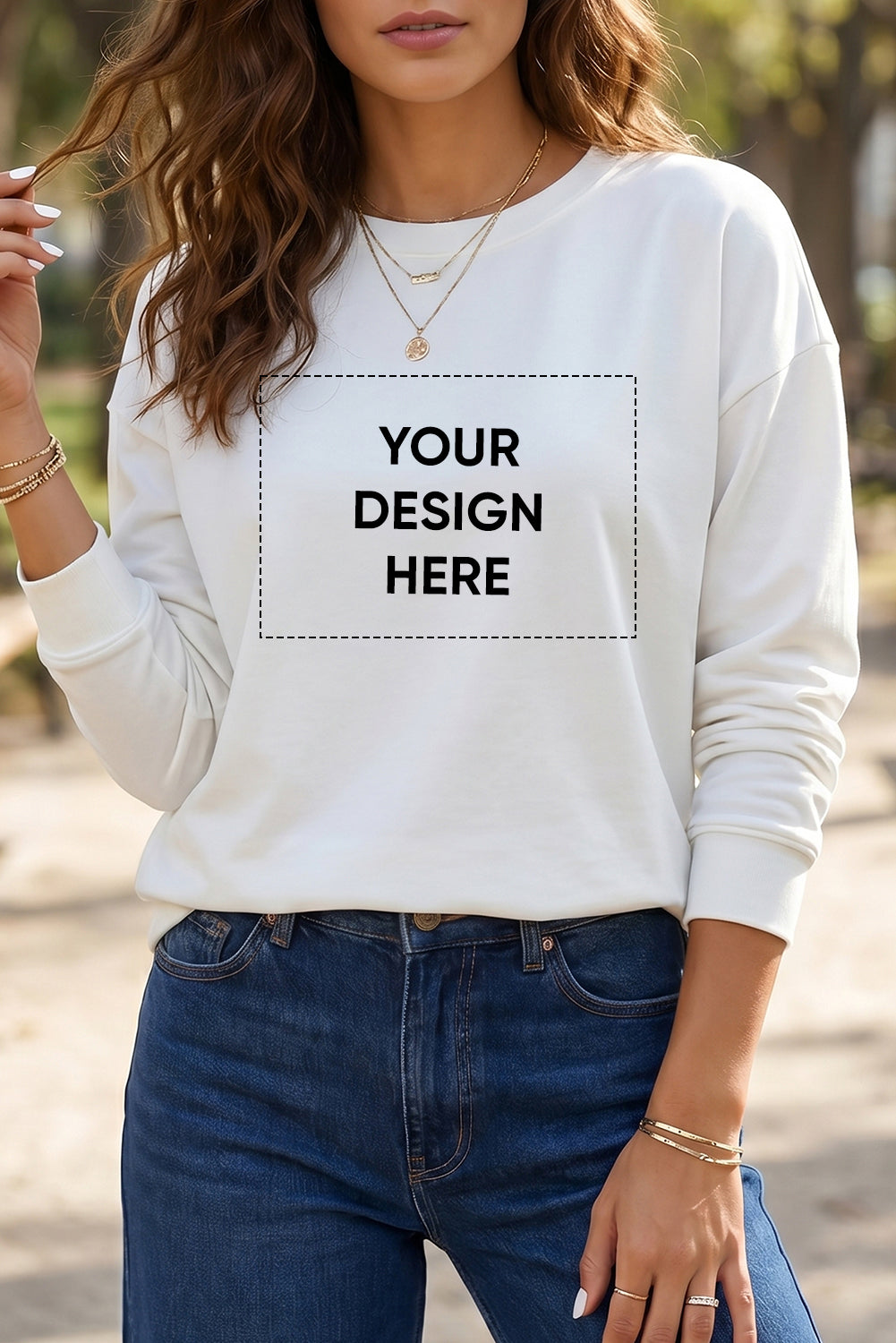 White Solid Color Dropped Shoulder Long Sleeve Top