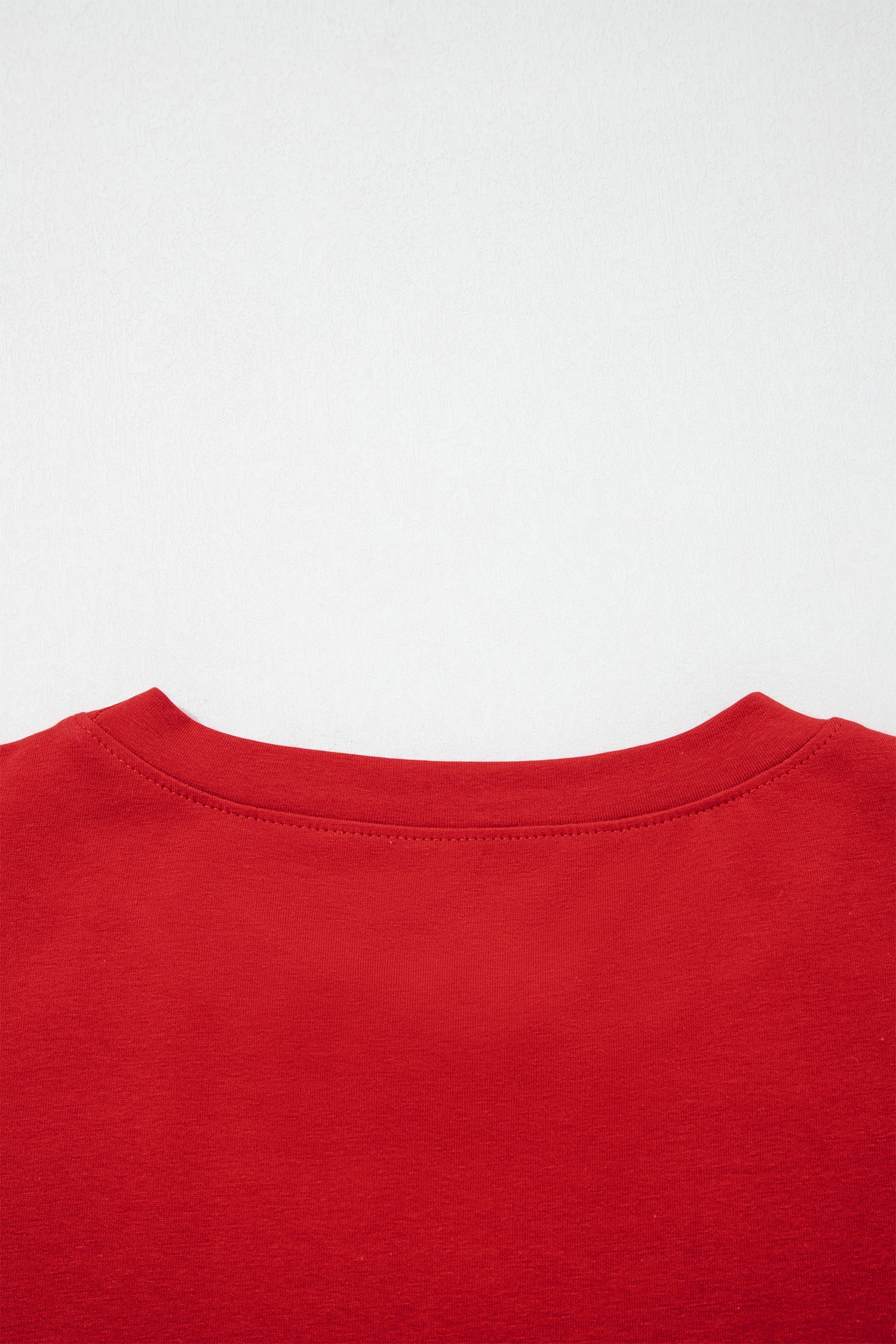 Fiery Red Varsity Striped Short Sleeve Crew Neck T Shirt
