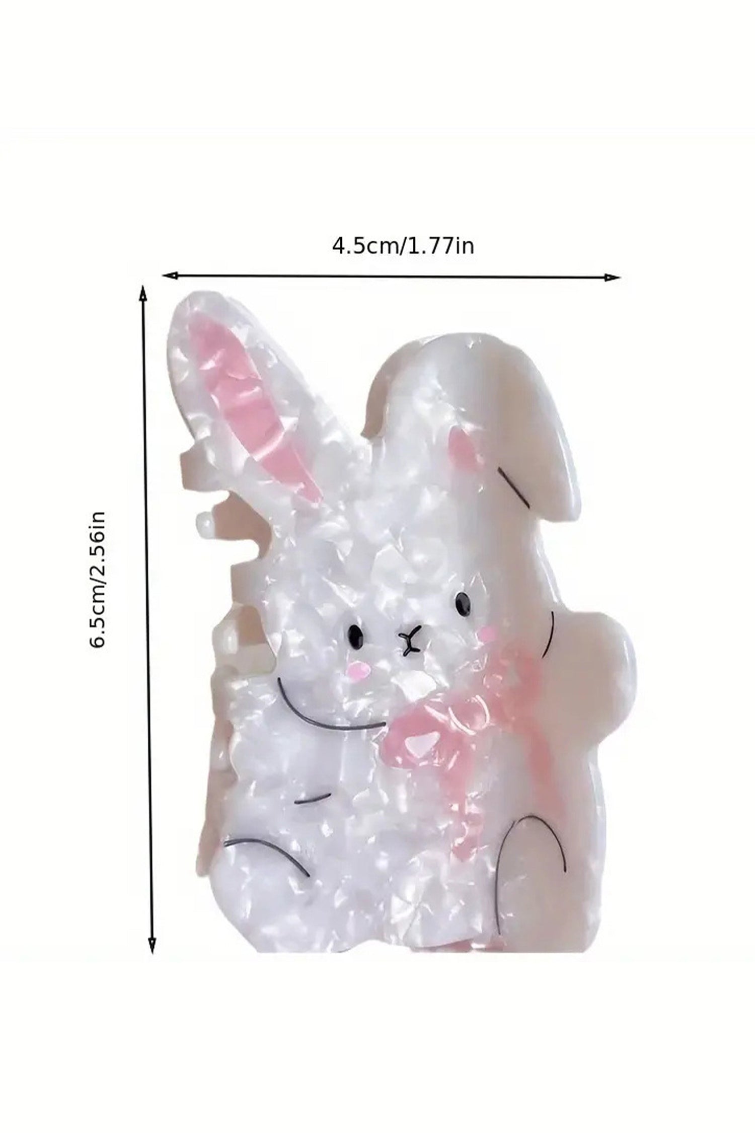 White Easter Bunny Hair Claw Clip